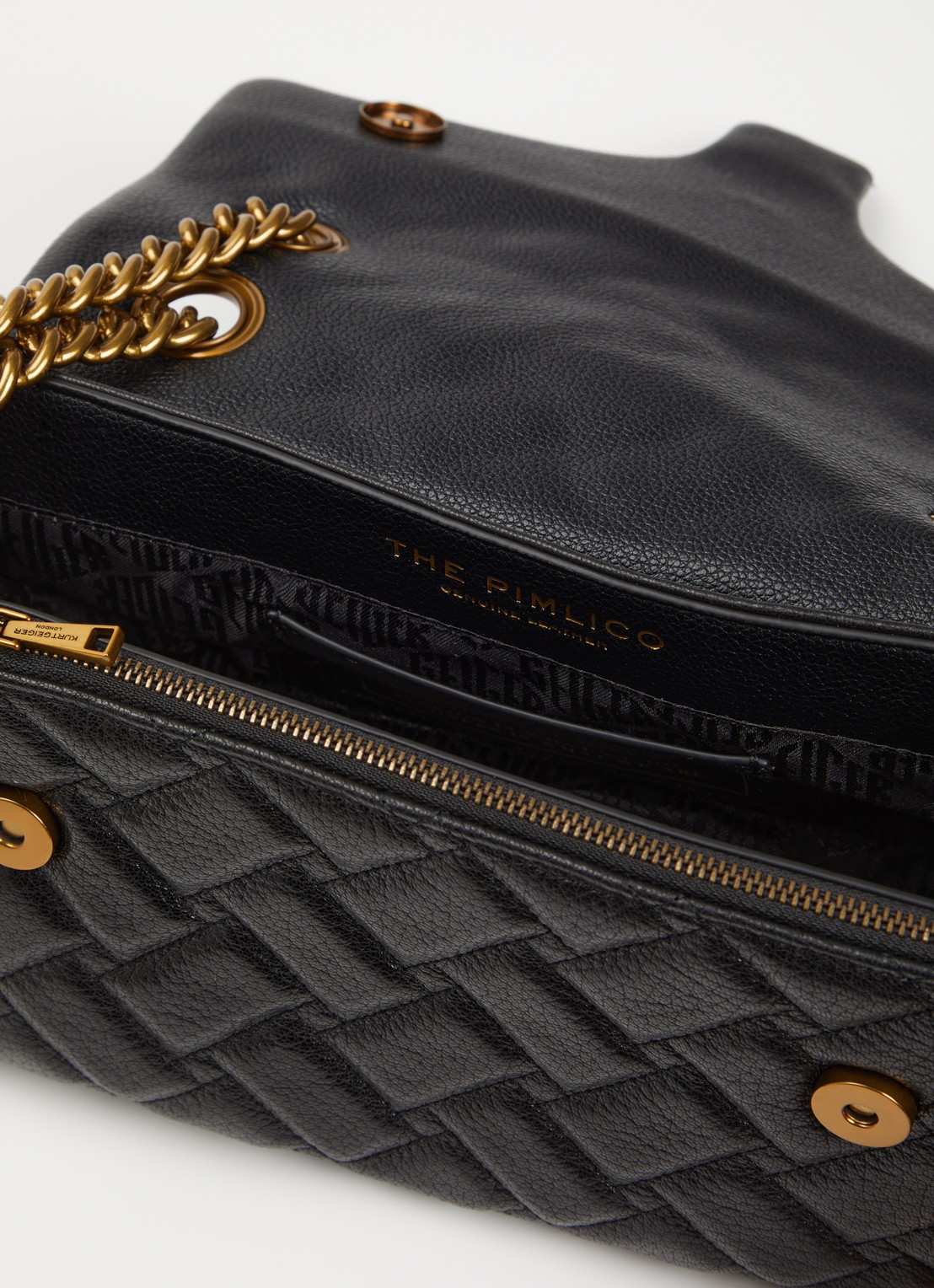 Kurt Geiger Pimlico schoudertas van leer - detail 2 zwart