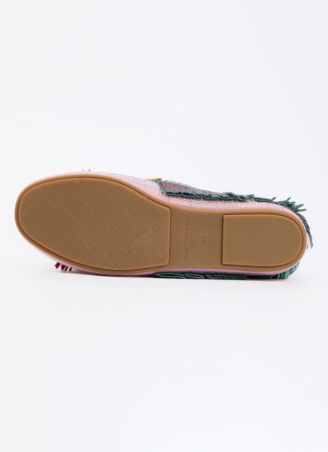 Kurt Geiger Pom Pom loafer van suède met strass en franjes - detail 5 multicolor