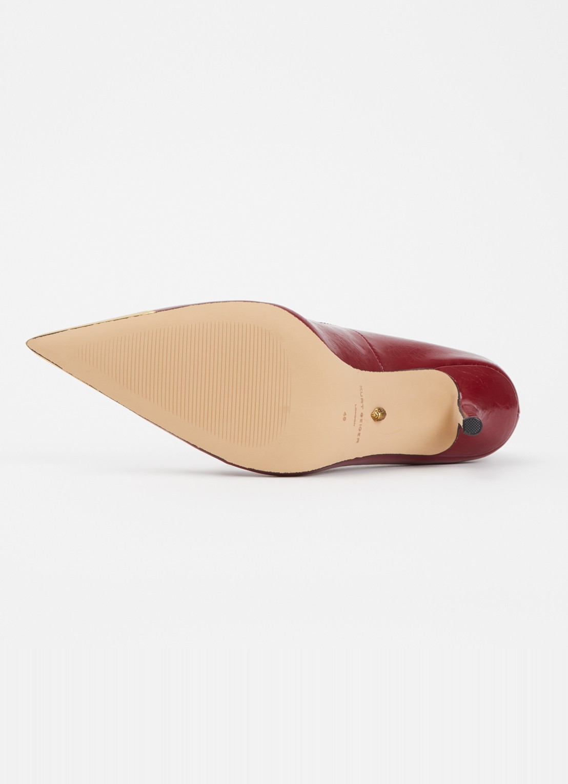 Kurt Geiger Regent Point pump van leer - detail 5 bordeauxrood