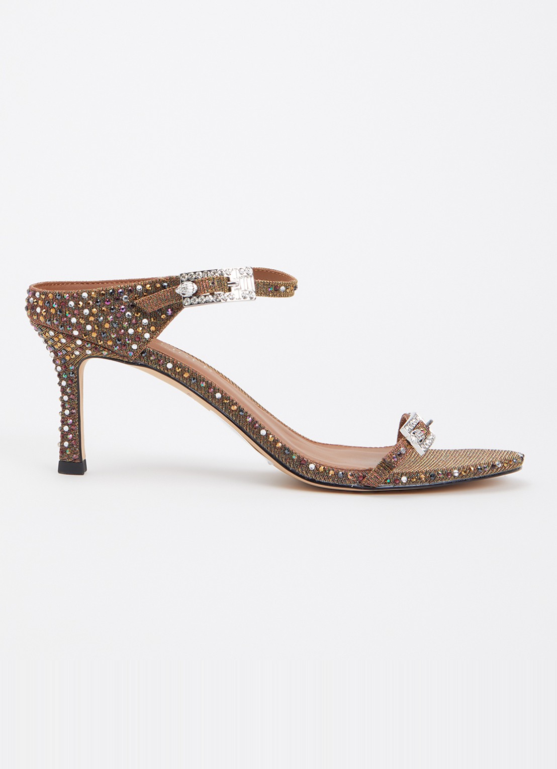 Kurt Geiger Sandalette met strass en gespdetail - voorkant 2 brons