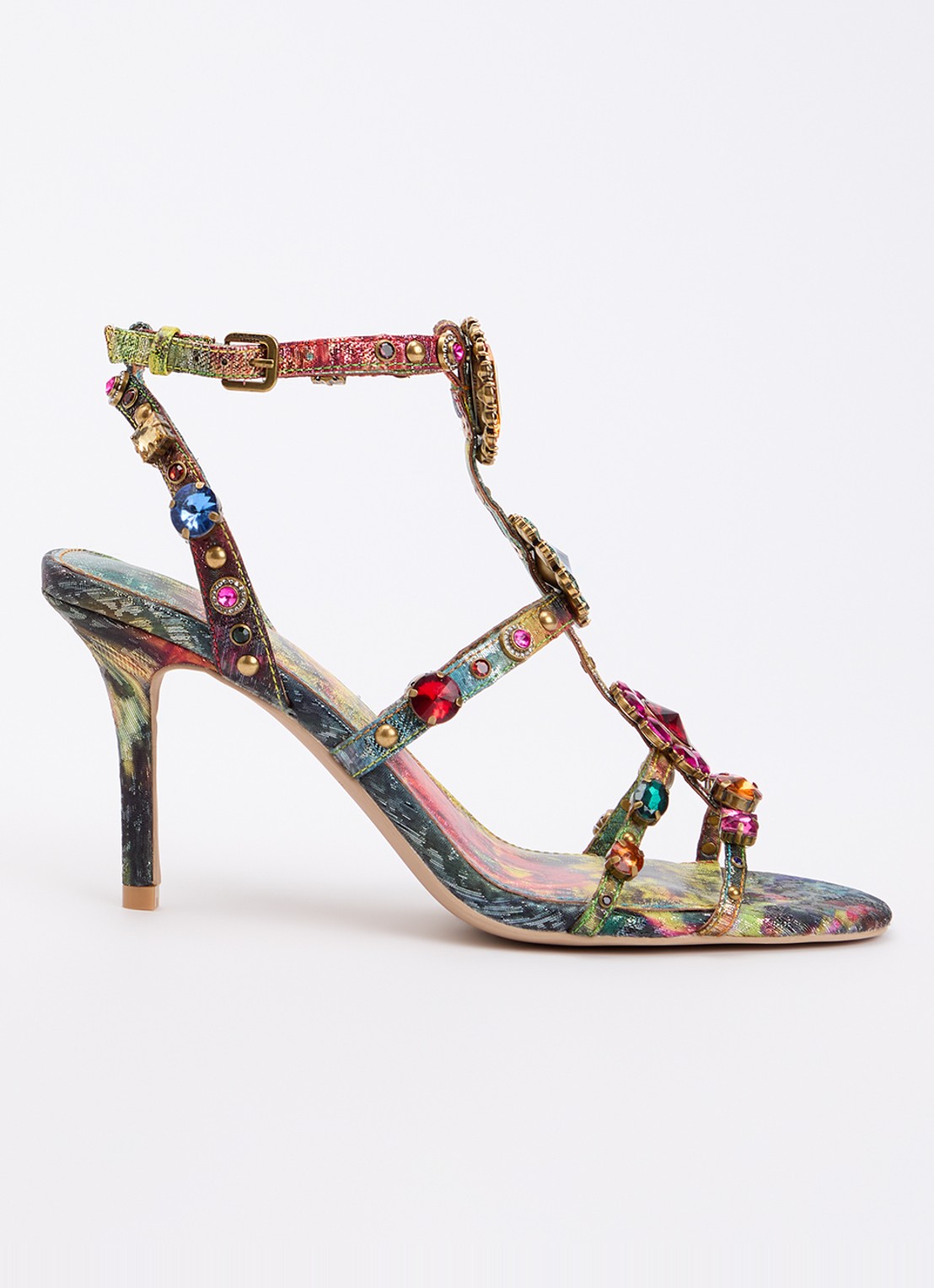 Kurt Geiger Sandalette met strass en studs  - voorkant 2 multicolor