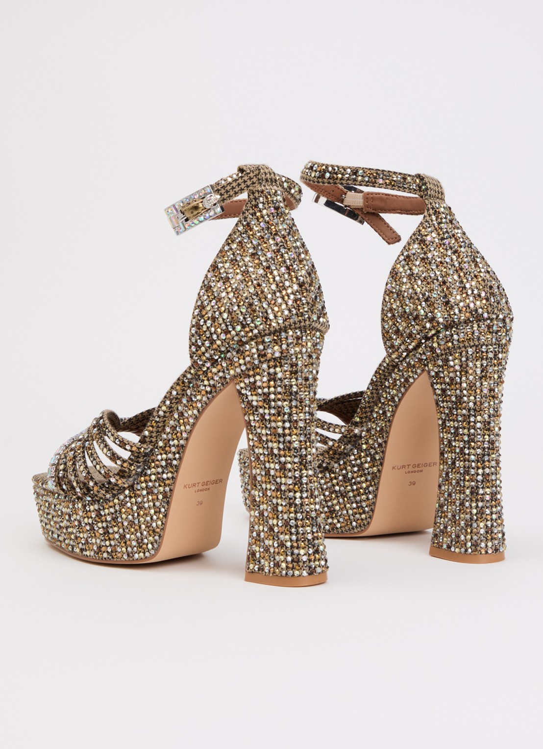 Kurt Geiger Sandalette met strass - achterkant 5 beige