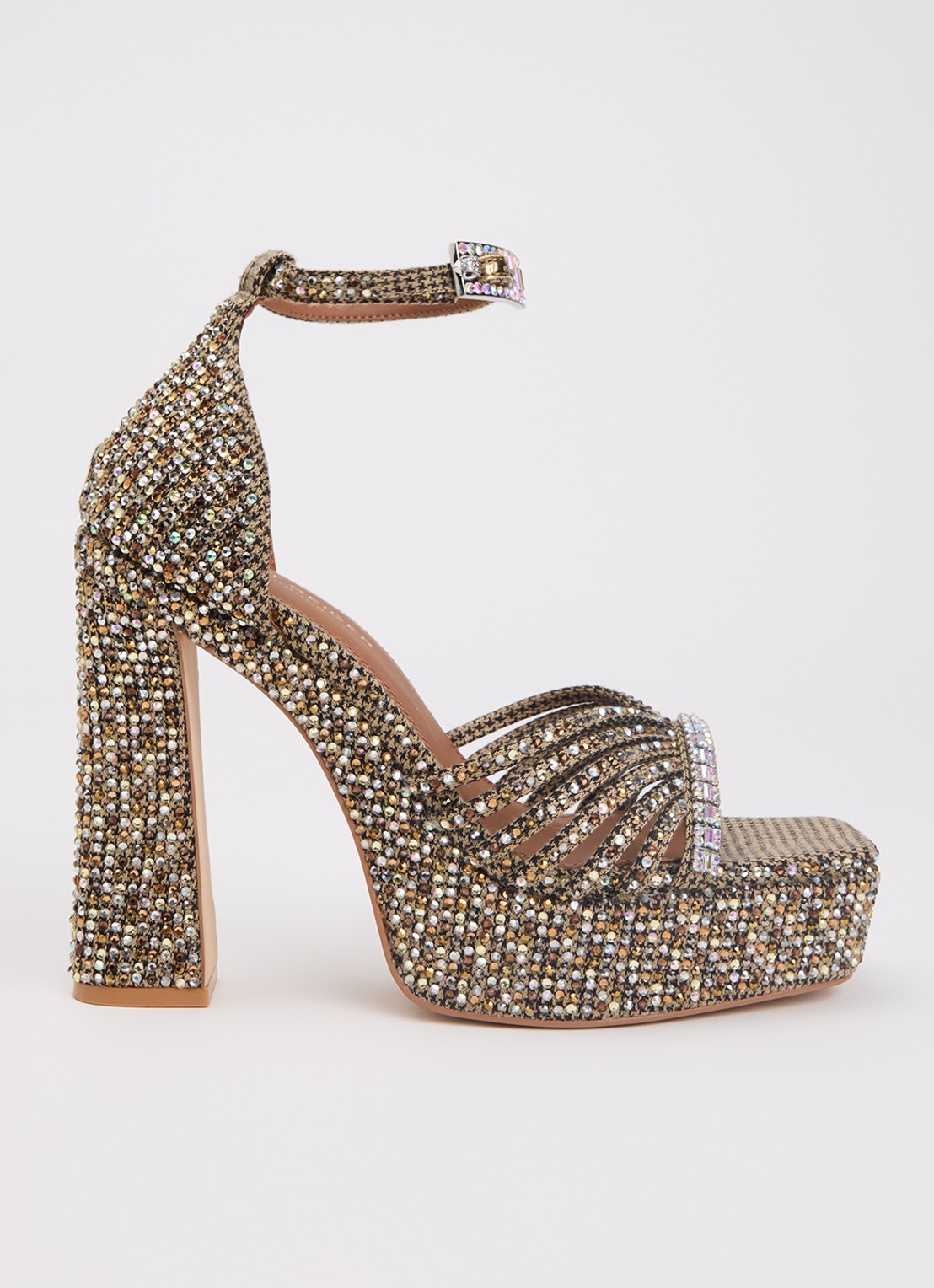 Kurt Geiger Sandalette met strass - voorkant beige