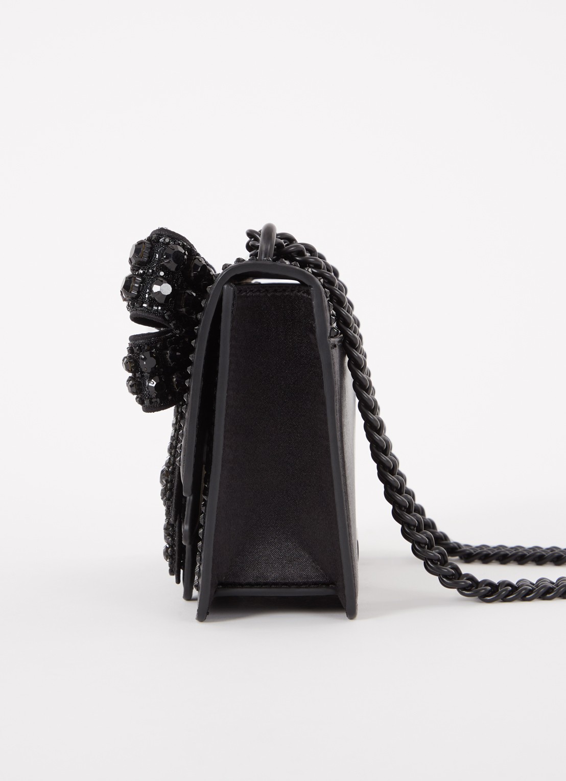 Kurt Geiger Shoreditch crossbodytas van satijn met strass en uitneembaar etui  - detail 6 zwart