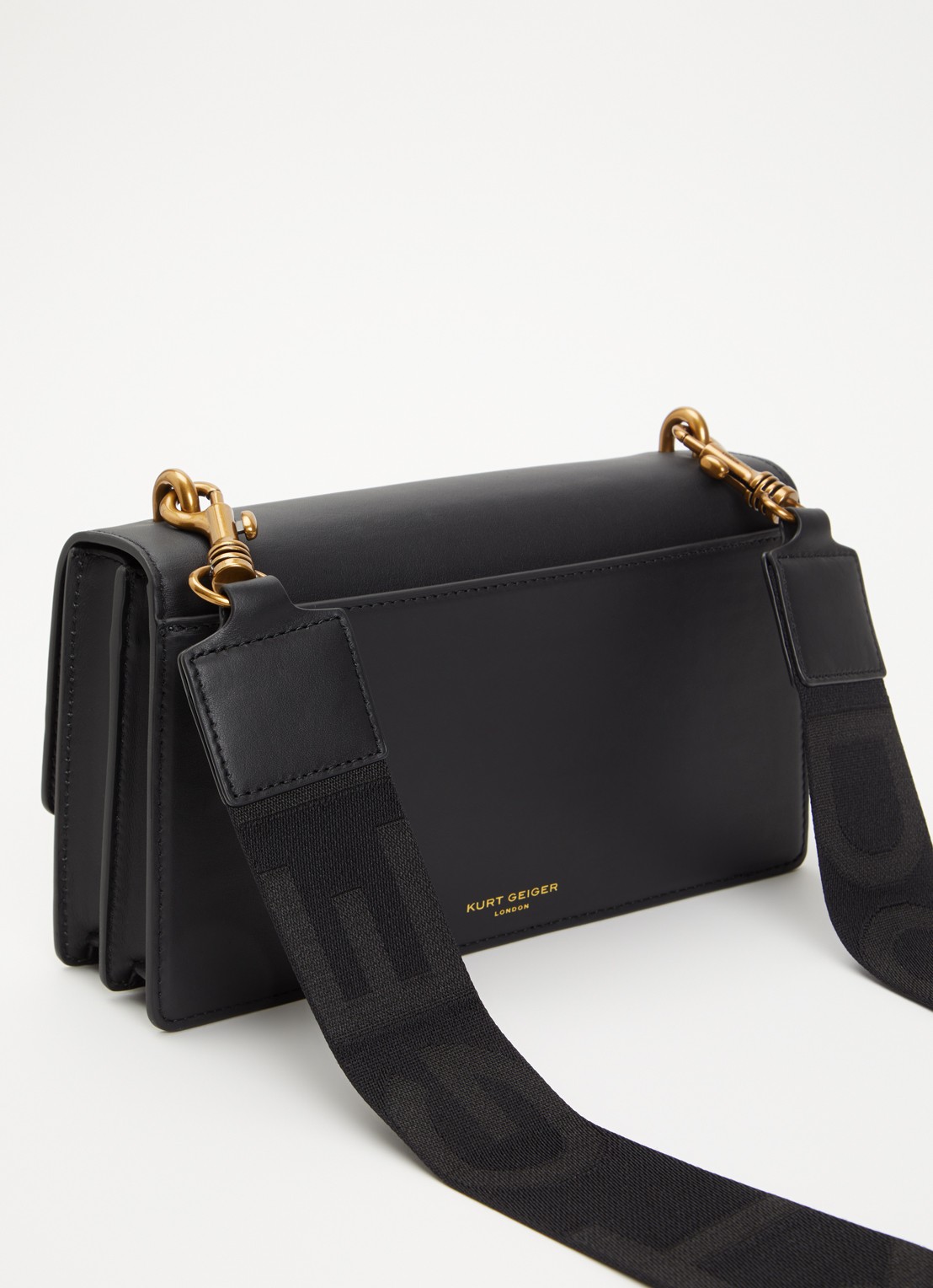 Kurt Geiger Shoreditch East West schoudertas van leer met afneembare schouderriem - achterkant zwart