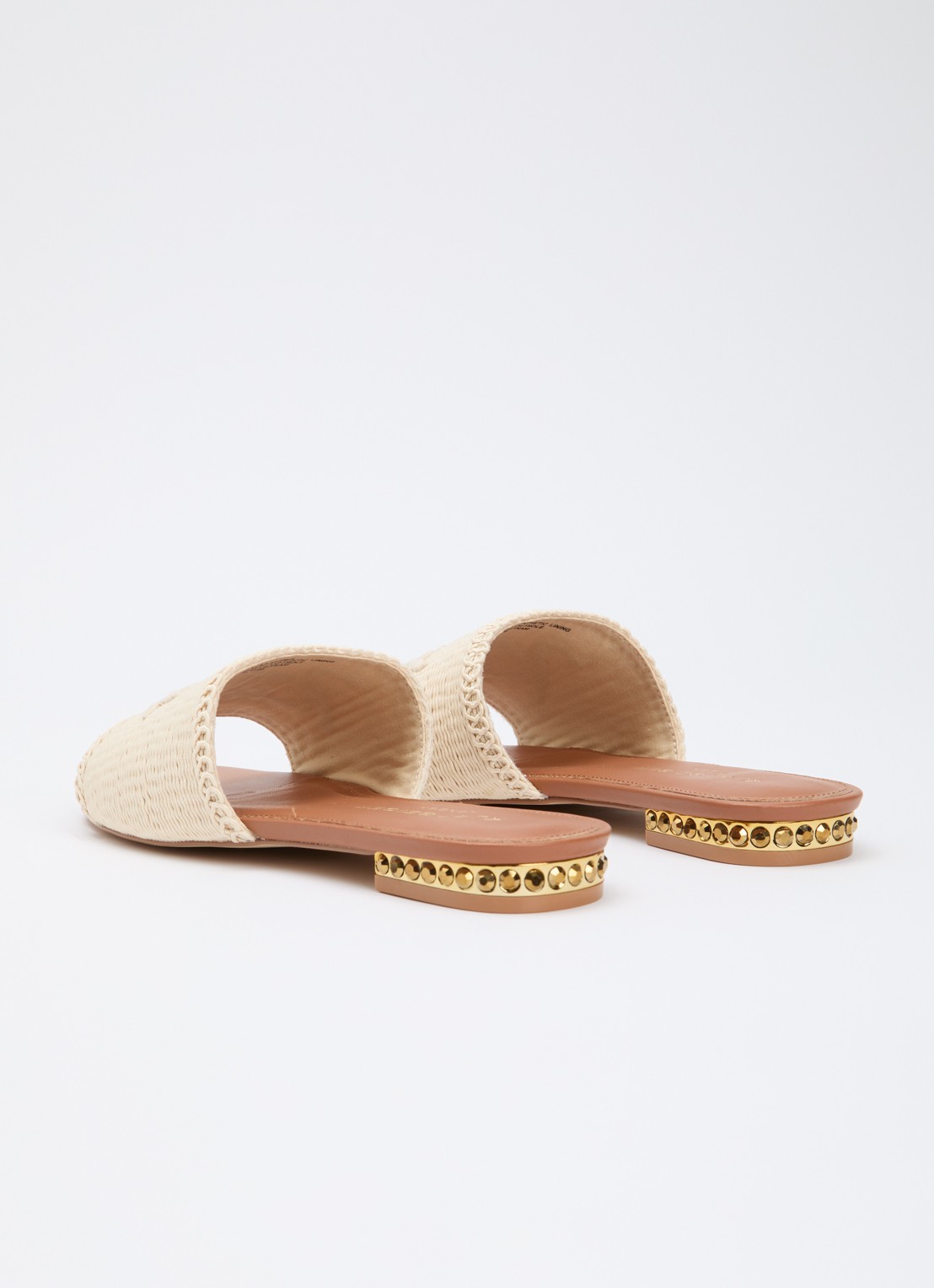 Kurt Geiger Slipper met logo en strass - achterkant 5 creme