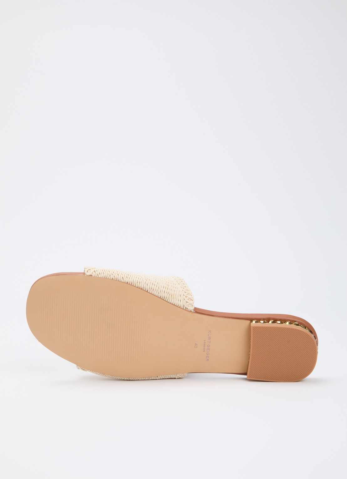 Kurt Geiger Slipper met logo en strass - detail 3 creme