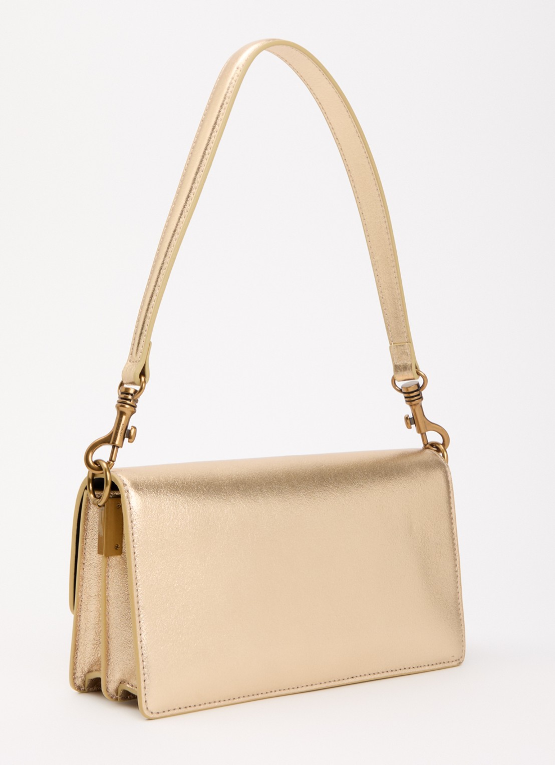 Kurt Geiger Sloane schoudertas van leer met metallic finish - achterkant 4 goud