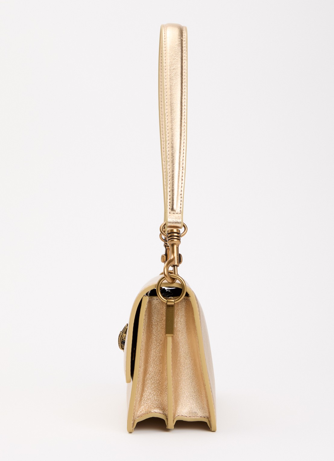 Kurt Geiger Sloane schoudertas van leer met metallic finish - detail 6 goud