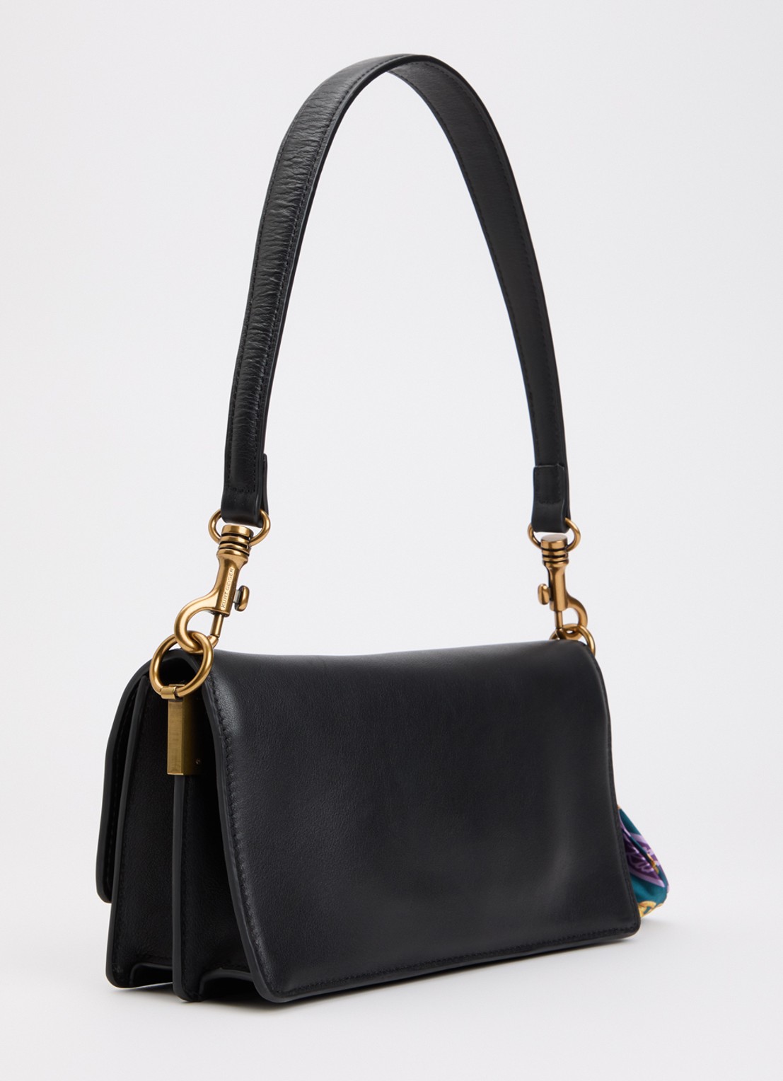 Kurt Geiger Sloane schoudertas van leer met tasbedel  - achterkant 5 zwart