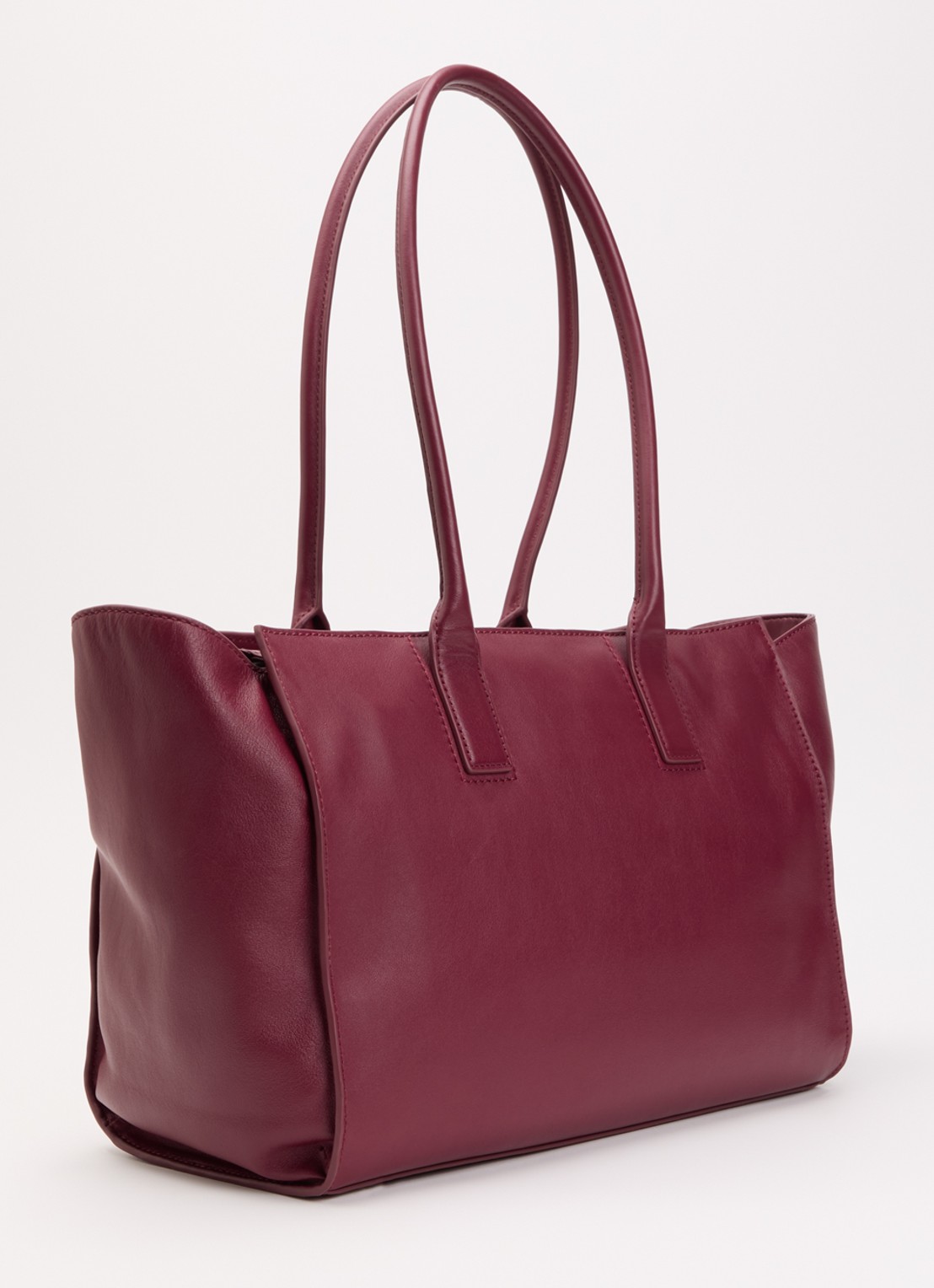 Kurt Geiger Sloane shopper van leer - achterkant bordeauxrood