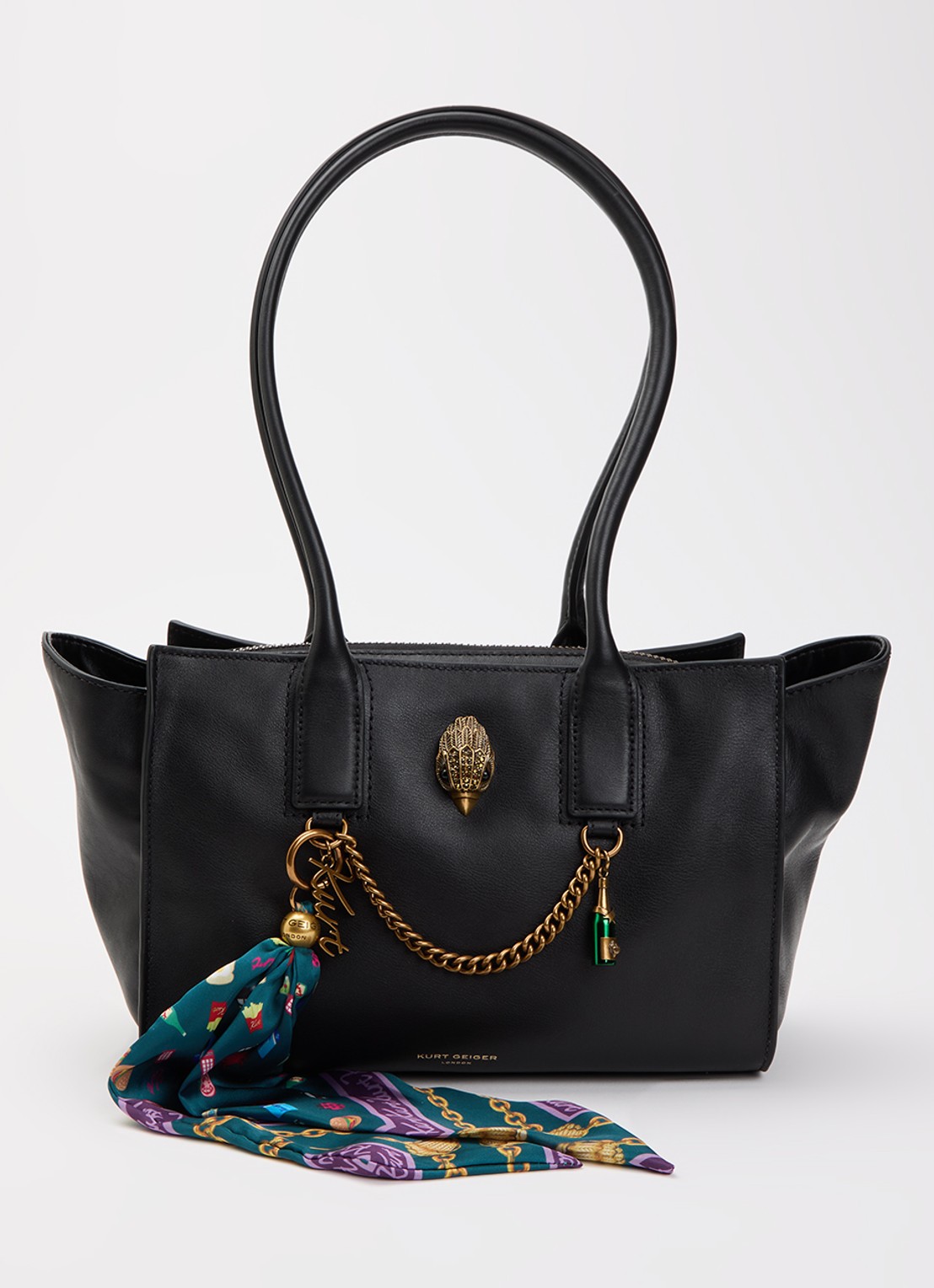 Kurt Geiger Sloane Small shopper van leer - voorkant zwart