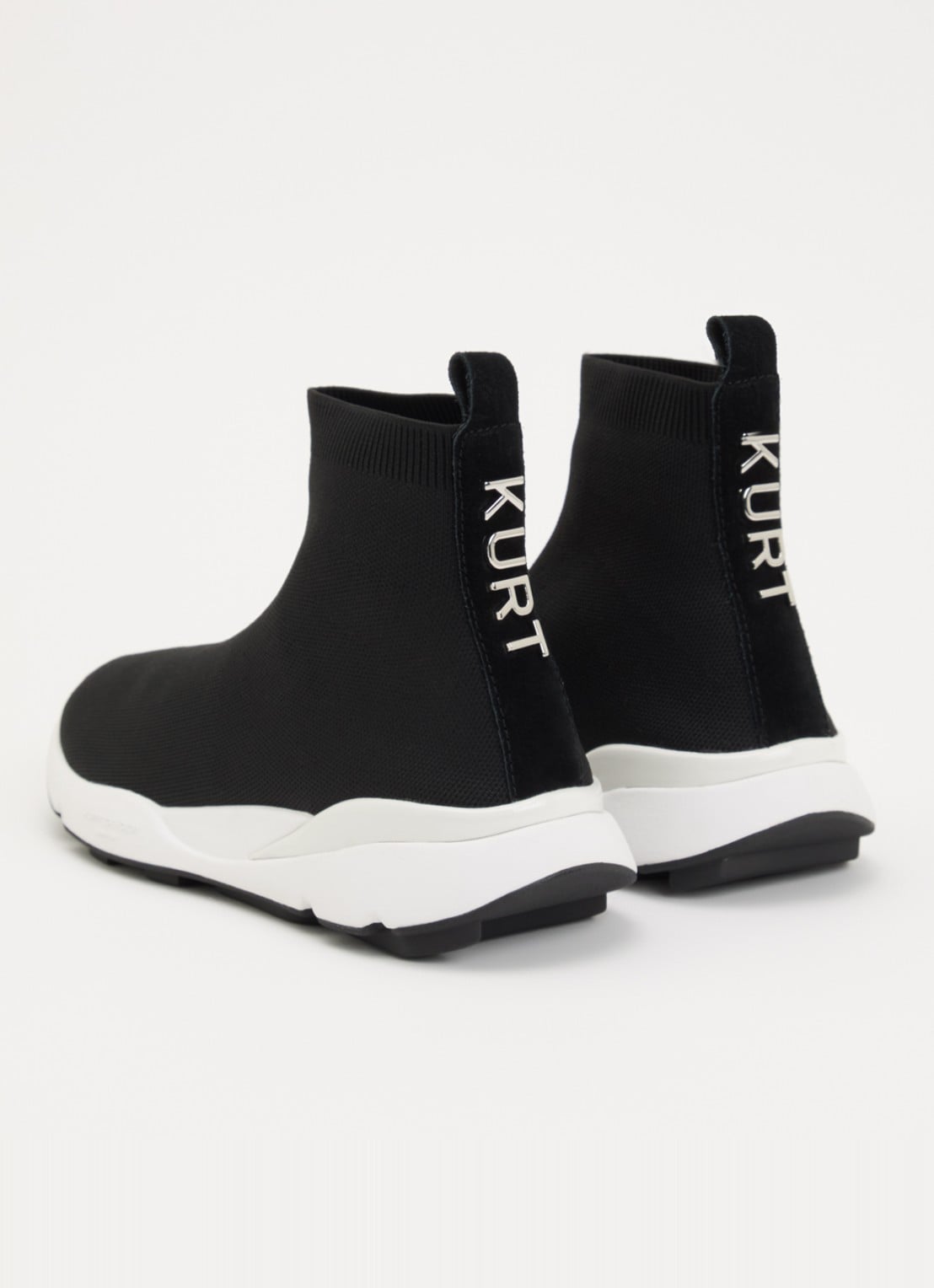 Kurt Geiger Sneaker met gebreid bovenwerk en suède details - achterkant zwart