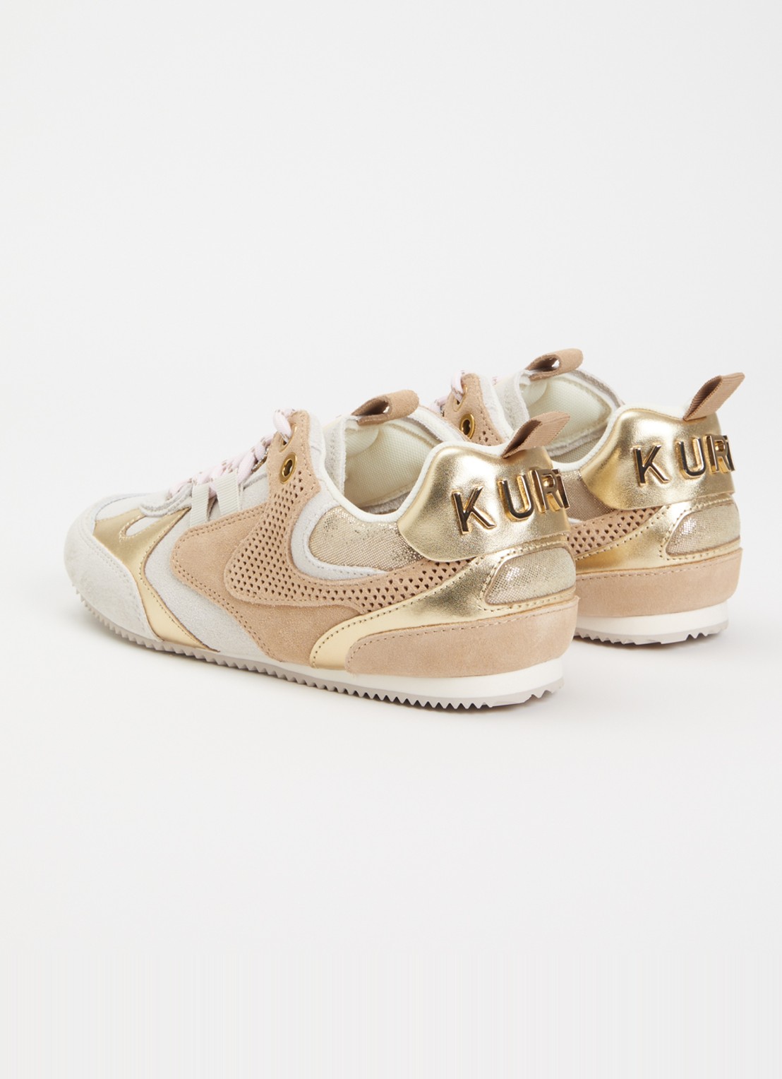 Kurt Geiger Sneaker van suède met metallic details - achterkant 2 beige