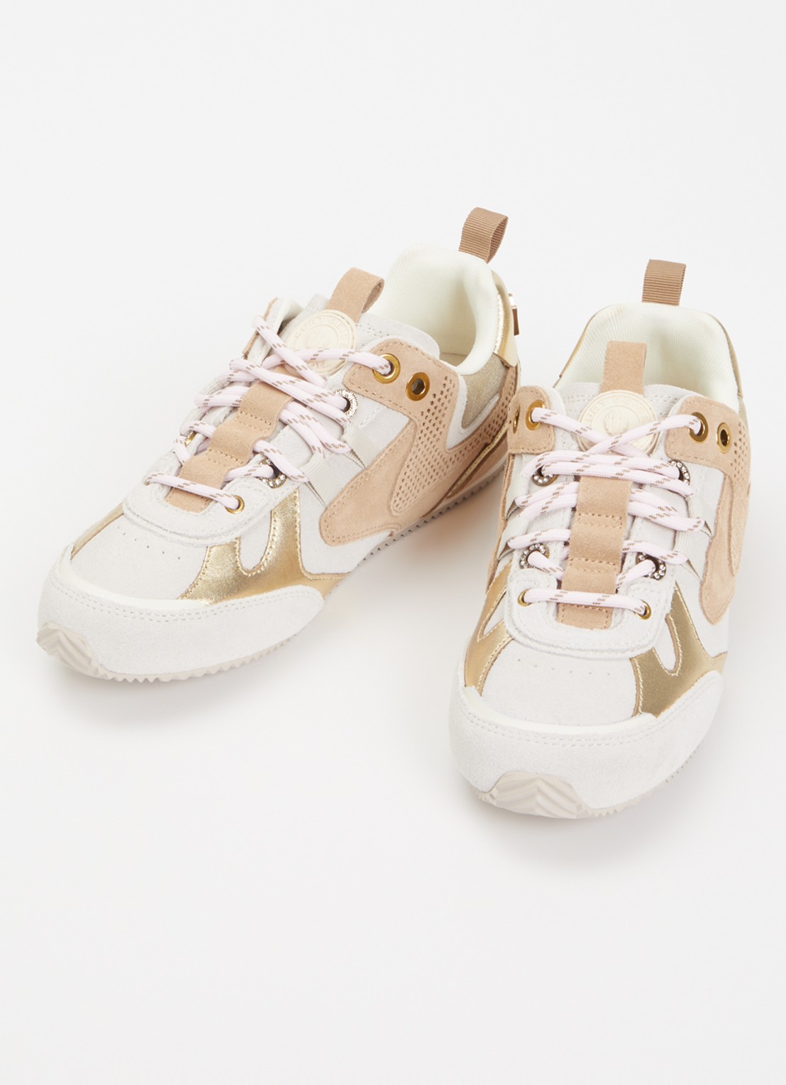 Kurt Geiger Sneaker van suède met metallic details - detail 3 beige