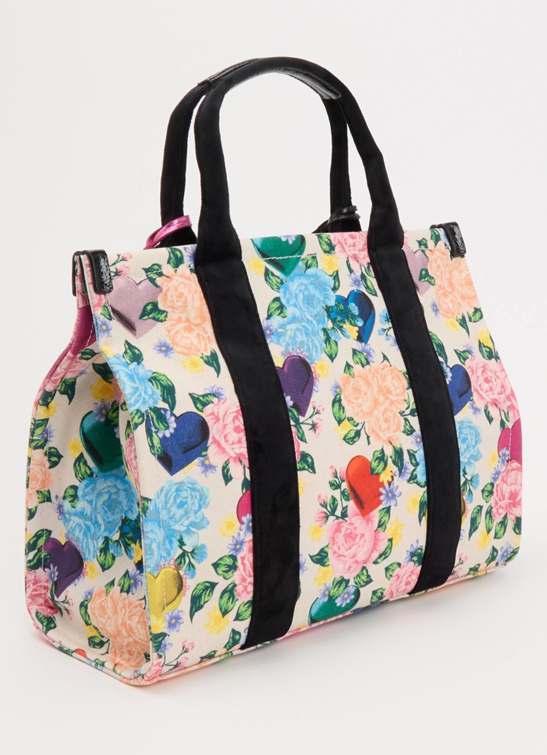 Kurt Geiger Southbank handtas met bloemenprint en afneembare schouderriem - achterkant 7 zwart