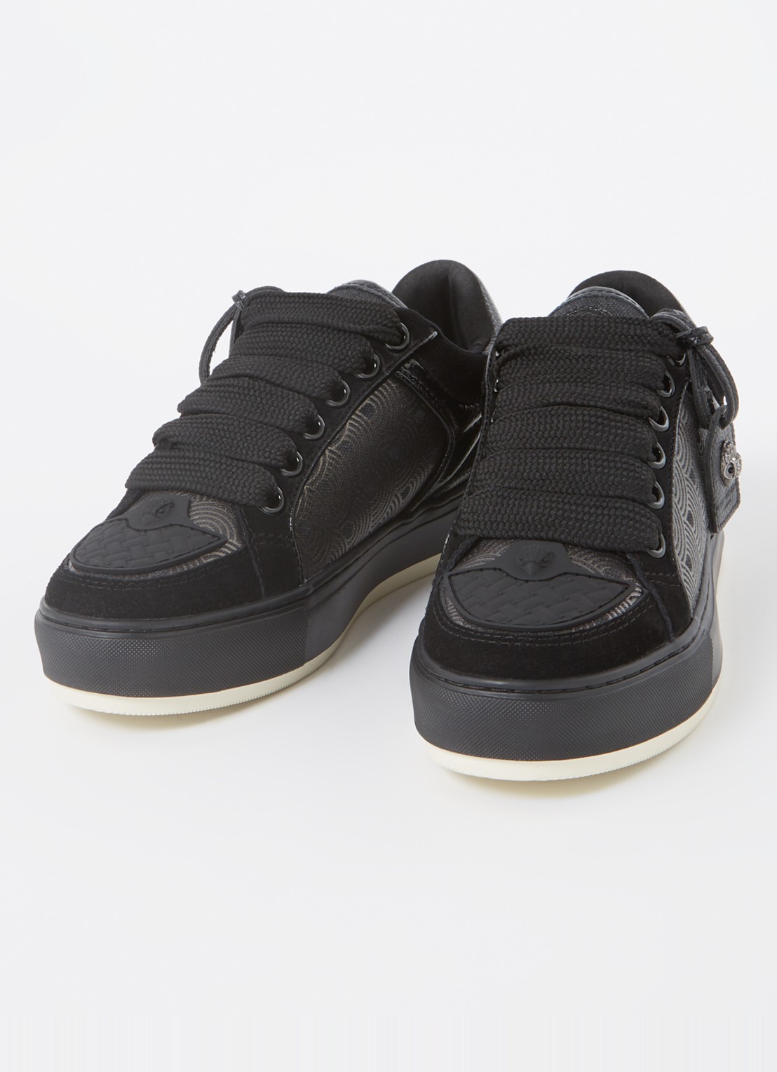 Kurt Geiger Southbank sneaker met suède details - detail 3 zwart