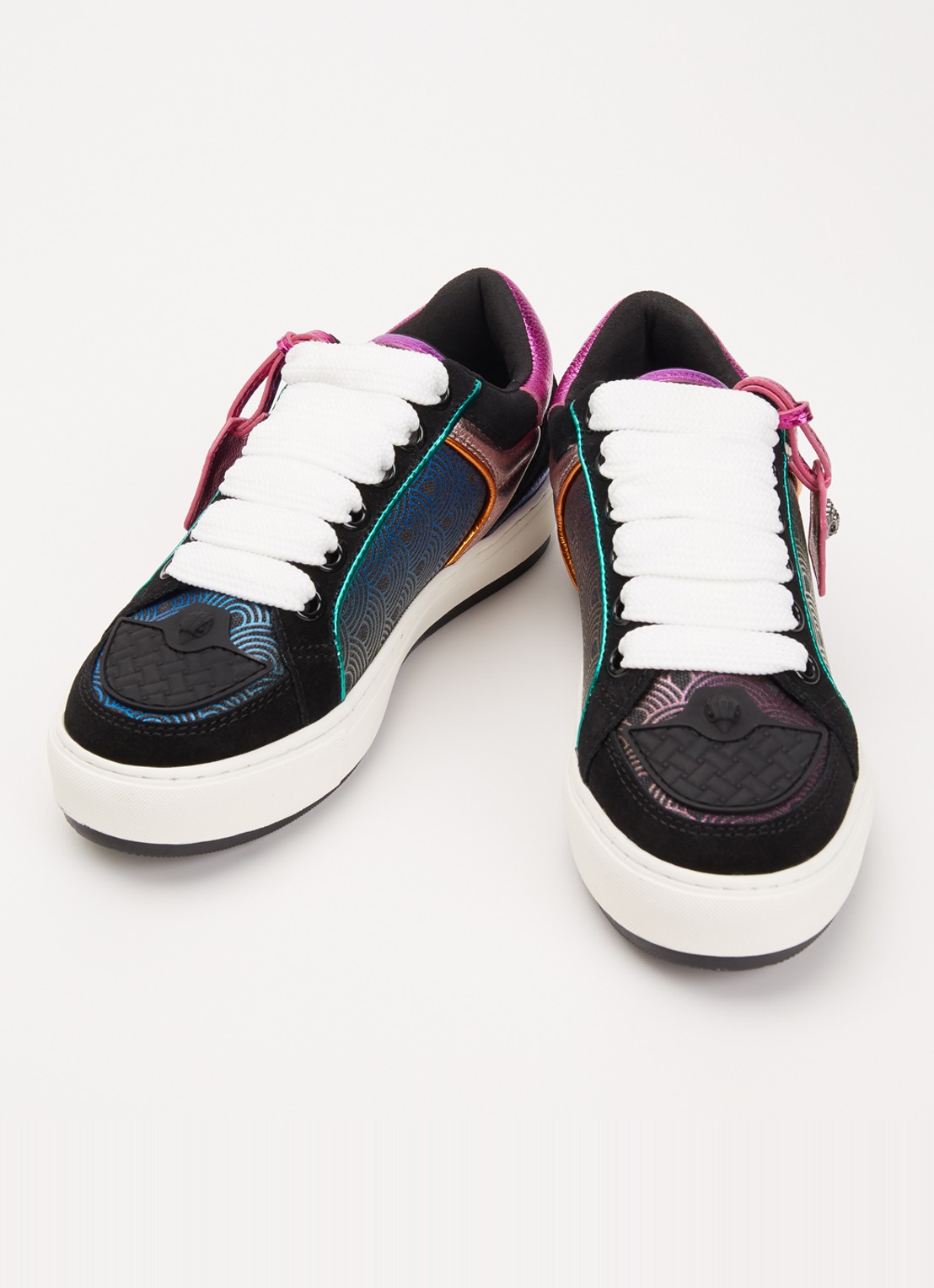 Kurt Geiger Southbank Tag sneaker van leer met metallic details - detail 2 zwart