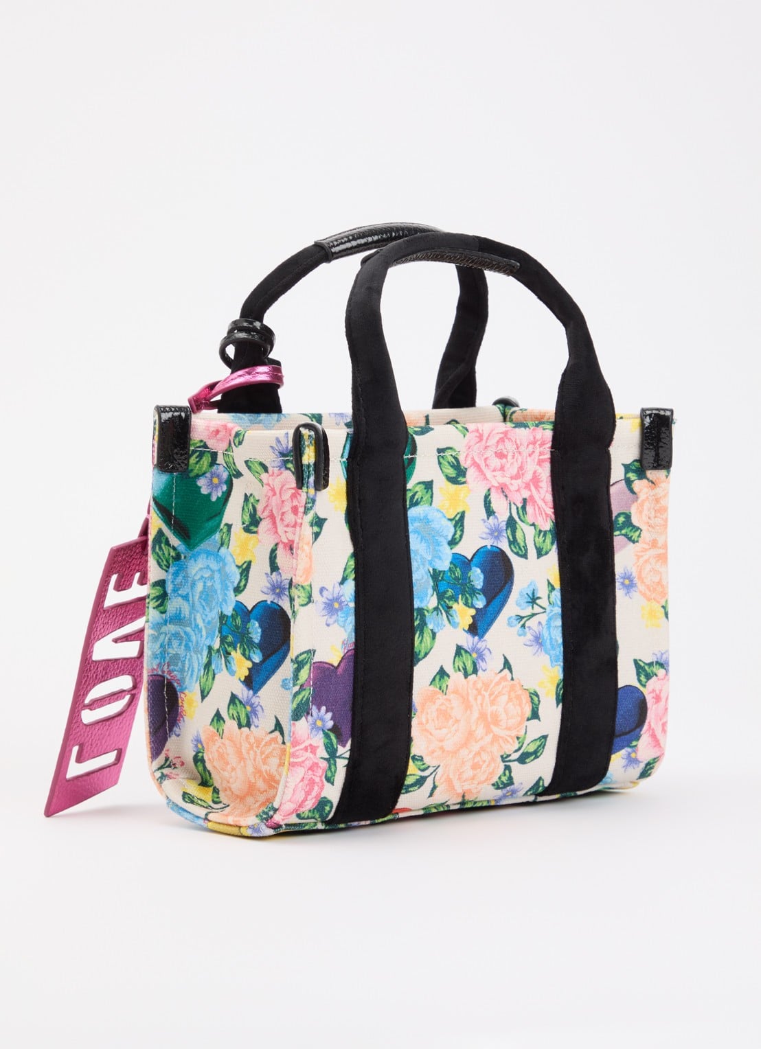 Kurt Geiger Southbank XS handtas met bloemenprint en afneembare schouderriem - achterkant ivoor