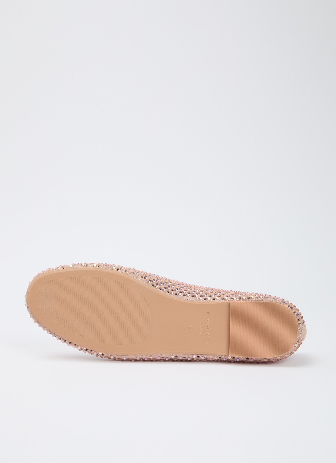 Kurt Geiger Wavy Mayfair ballerina van leer met strass - detail 3 lichtroze