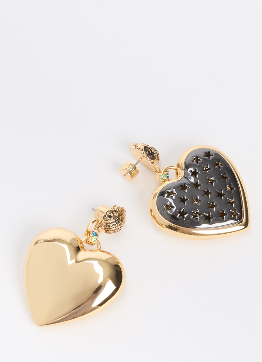 Kurt Geiger XL Heart oorstekers met kristal - detail 3 goud