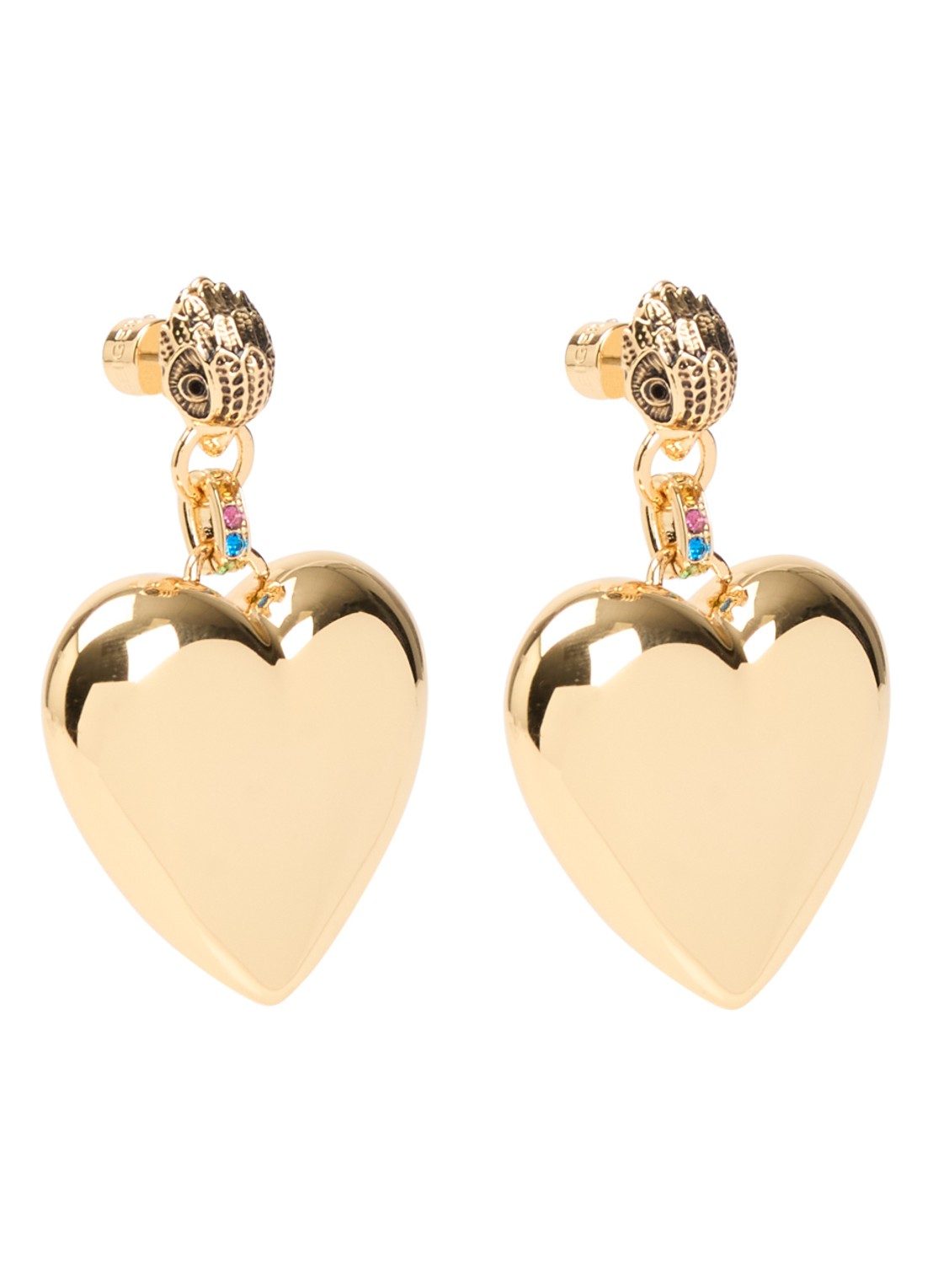 Kurt Geiger XL Heart oorstekers met kristal - voorkant goud