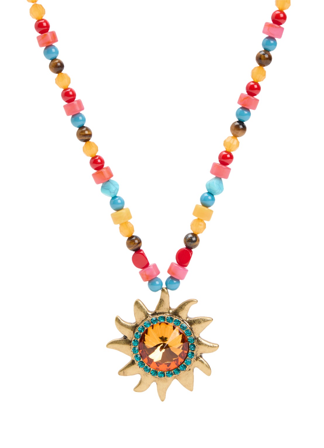 Kurt Geiger XL Sun ketting met kristal - voorkant 4 multicolor
