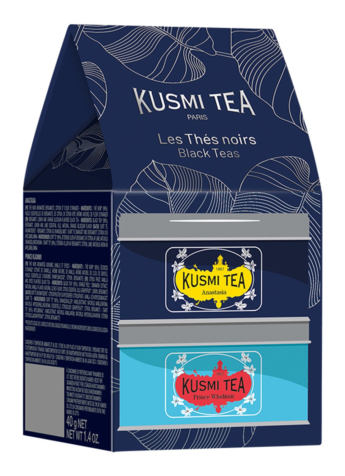 Kusmi Tea Anastasia and Prince Vladimir losse thee 2 stuks in giftbox - voorkant beige