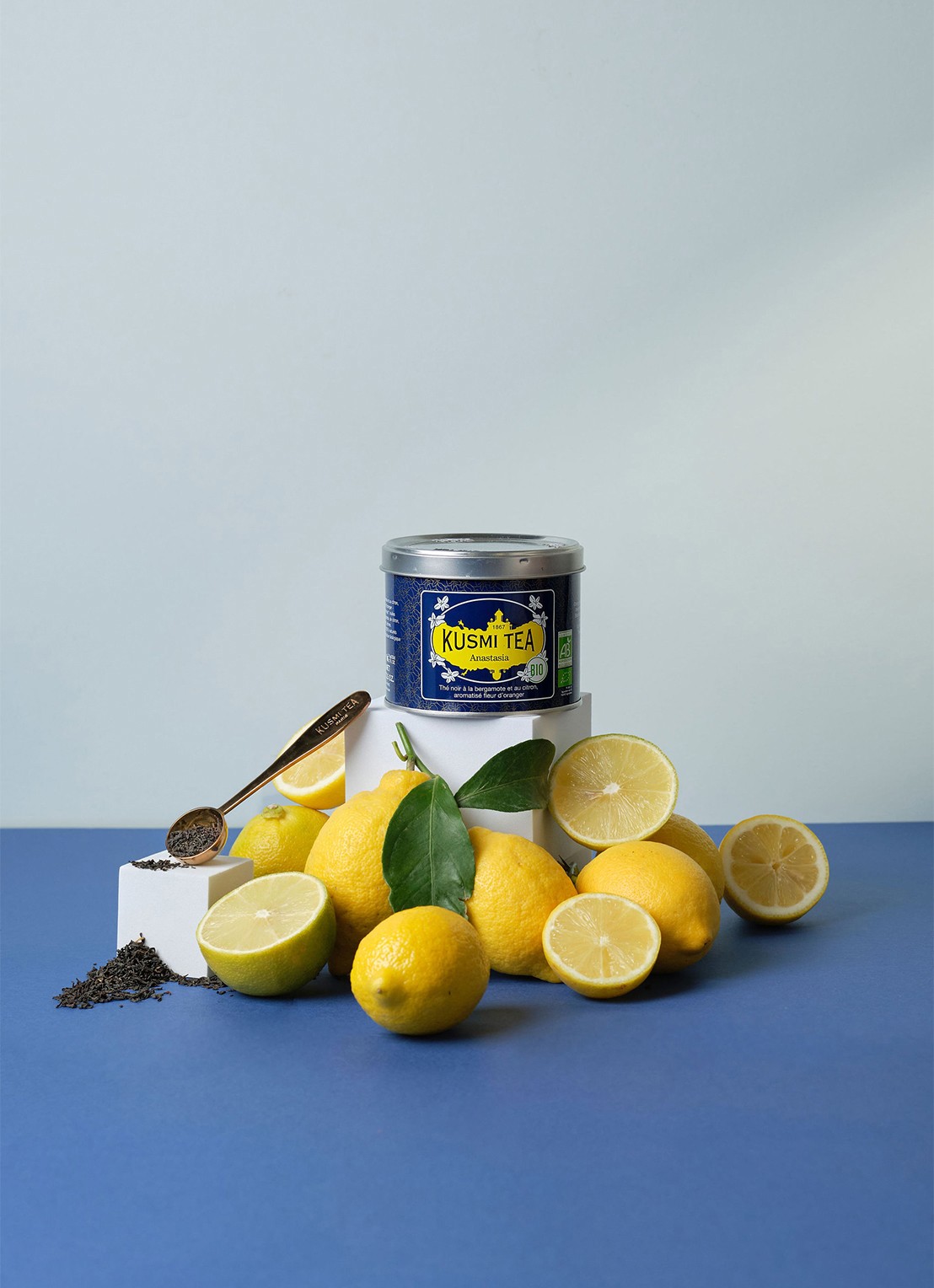 Kusmi Tea Anastasia losse thee 90 gram - detail 5 donkerblauw