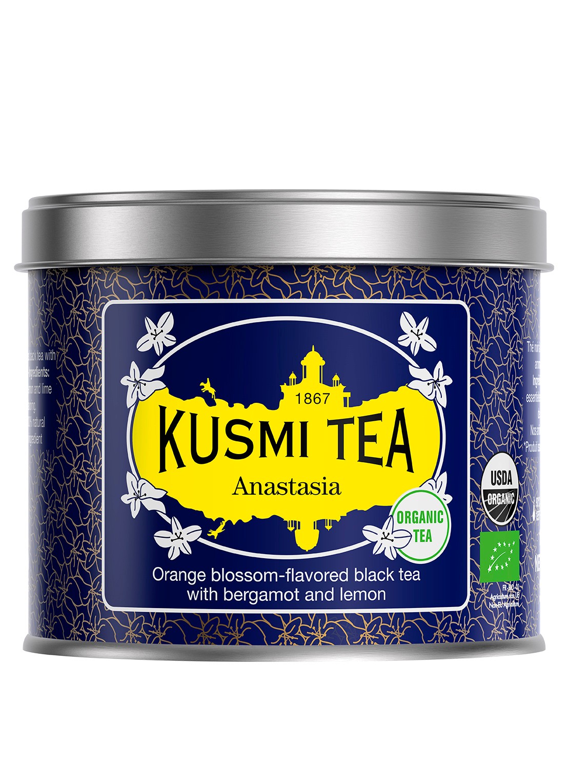 Kusmi Tea Anastasia losse thee 90 gram - voorkant donkerblauw