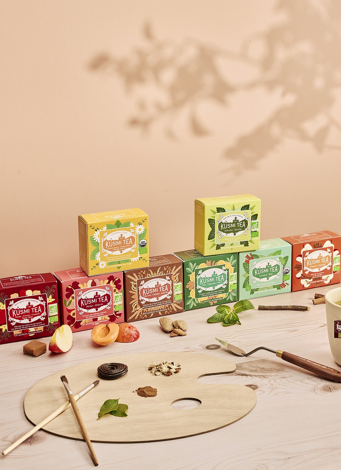 Kusmi Tea Apple - Cinnamon theezakjes 20 stuks - detail 5 beige