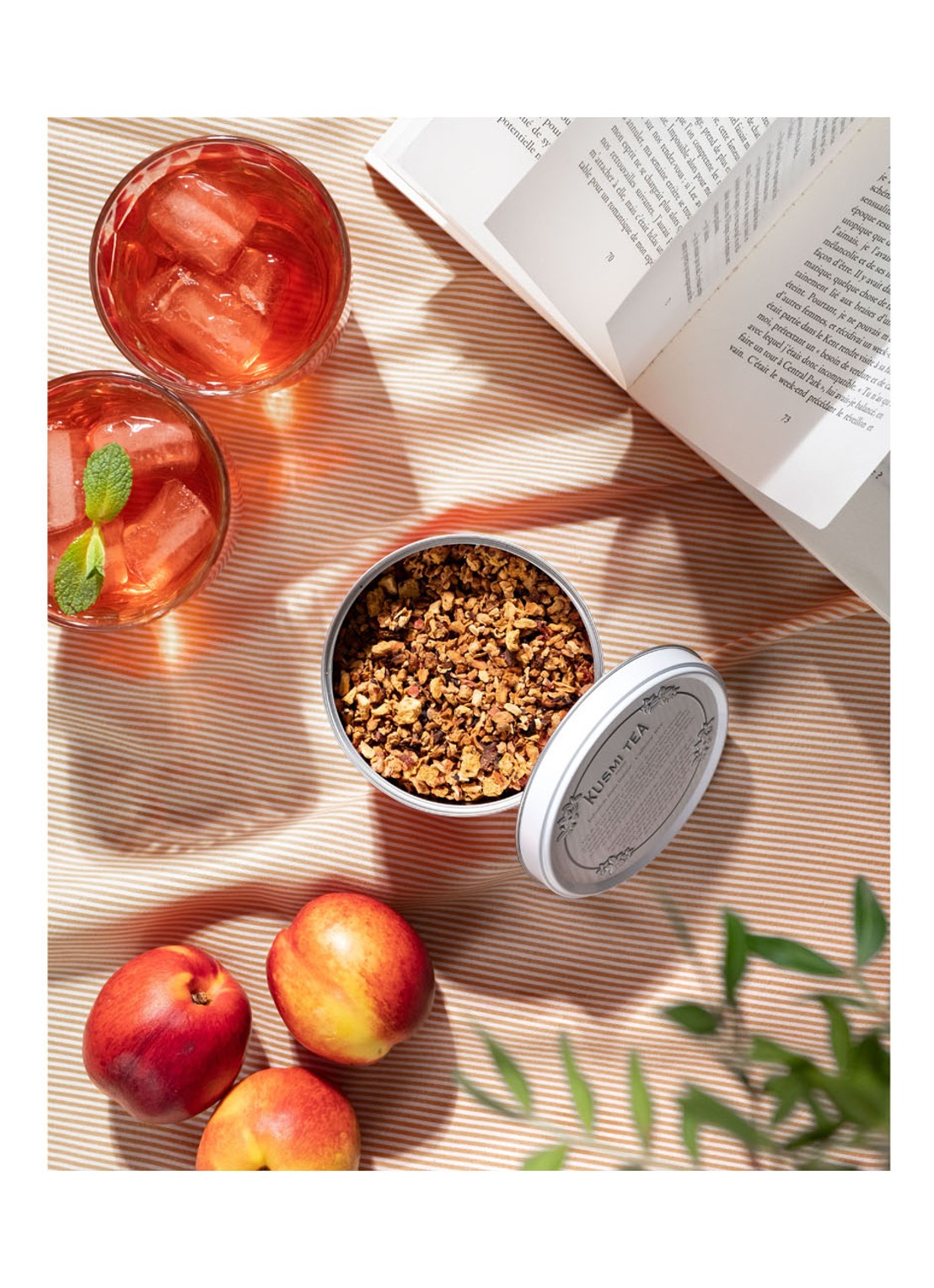 Kusmi Tea AquaSummer losse thee 100 gram - detail 4 perzikroze