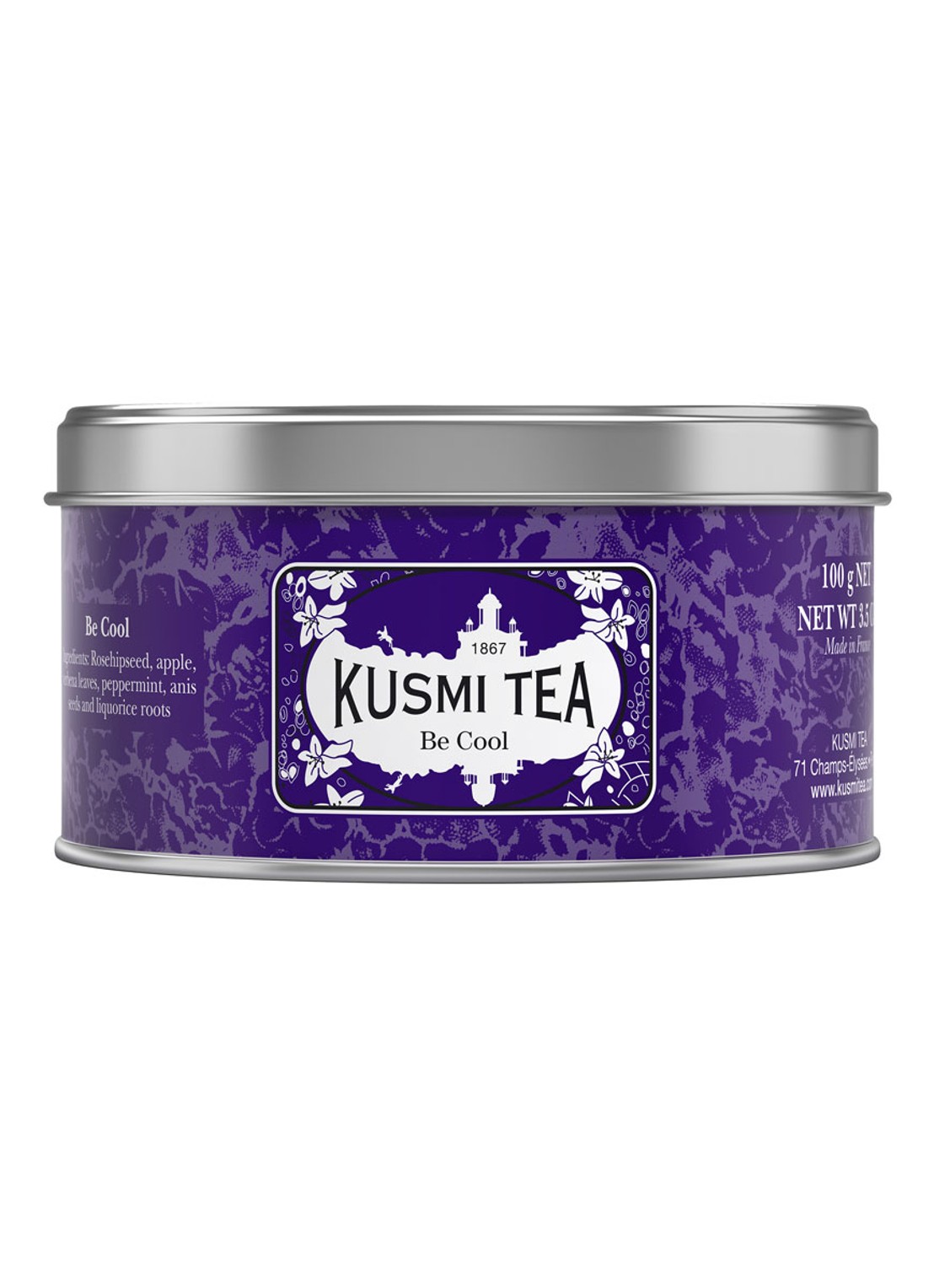 Kusmi Tea Be Cool losse thee 125 gram - voorkant paars