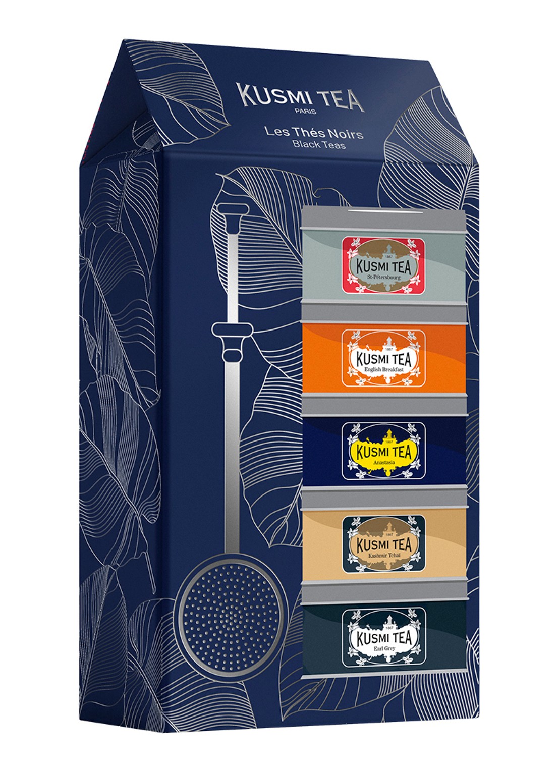 Kusmi Tea Black Teas losse thee met thee-infuser in geschenkverpakking 100 gram - voorkant 2 beige