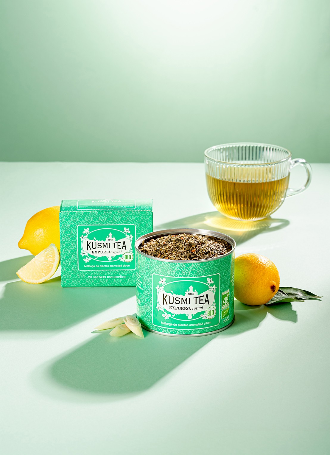 Kusmi Tea Detox losse thee 90 gram - detail 3 turquoise