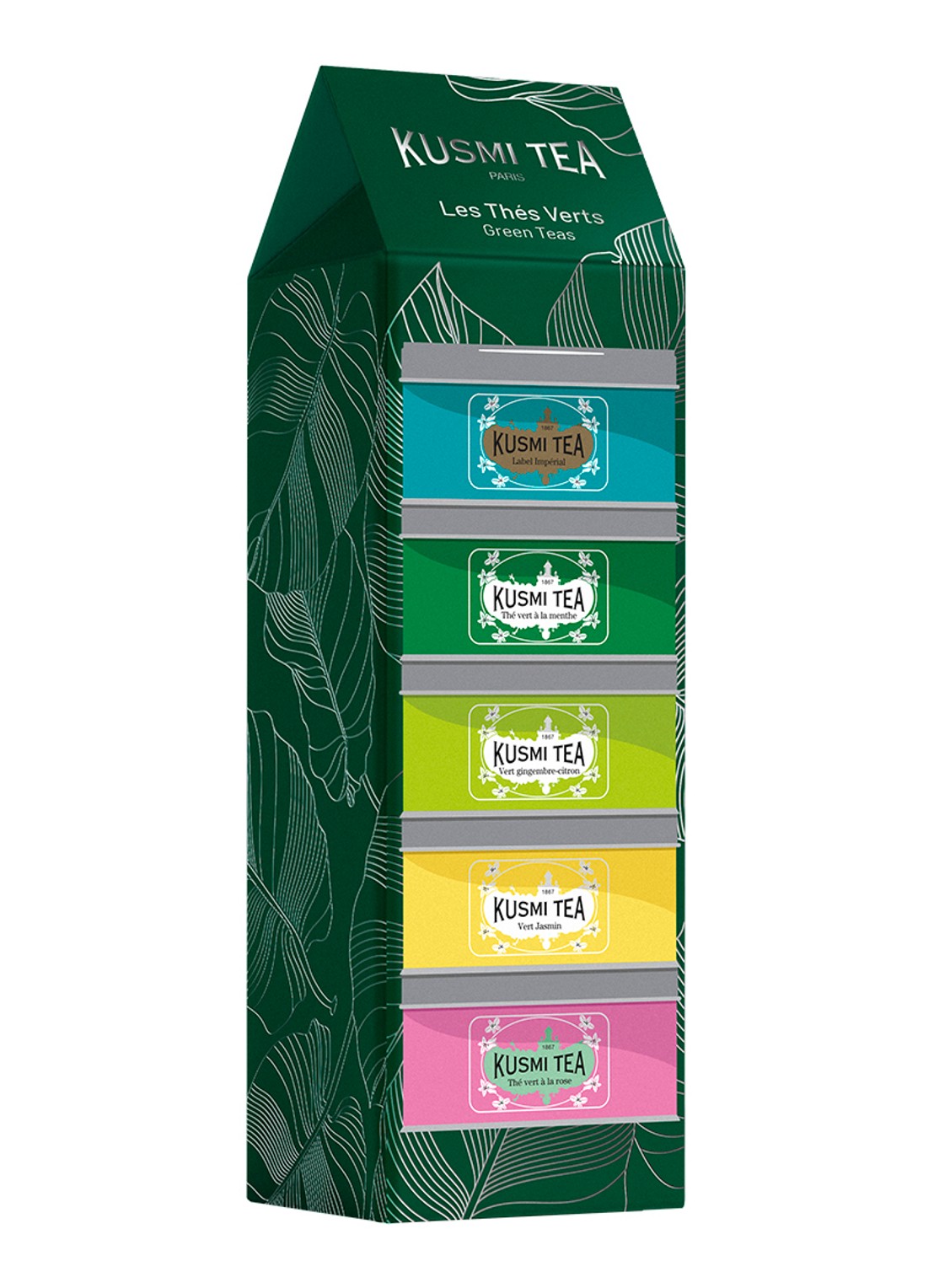 Kusmi Tea Green Teas losse thee 5 stuks - voorkant beige