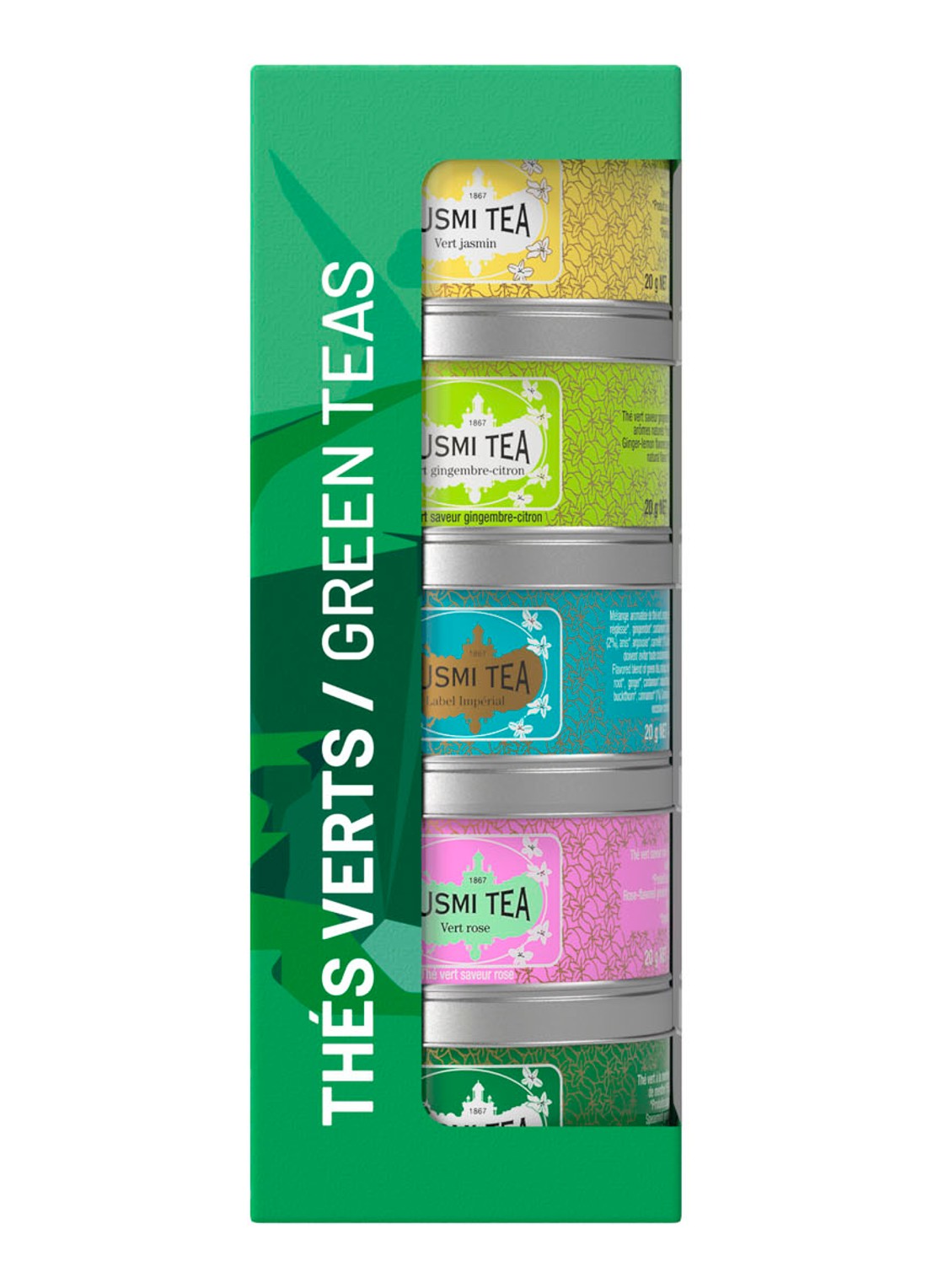Kusmi Tea Green Teas theeset met losse thee 5 x 25 gram - voorkant 3 undefined