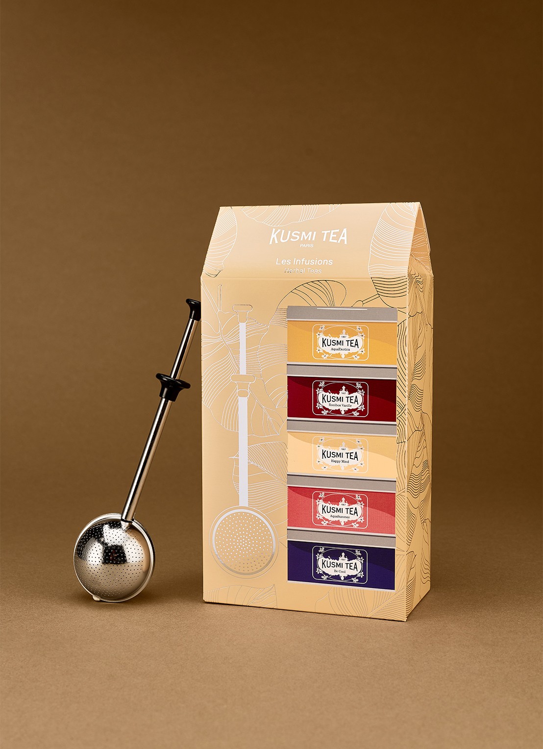 Kusmi Tea Herbal Teas losse thee met thee-infuser 6-delig in giftbox - detail 3 beige