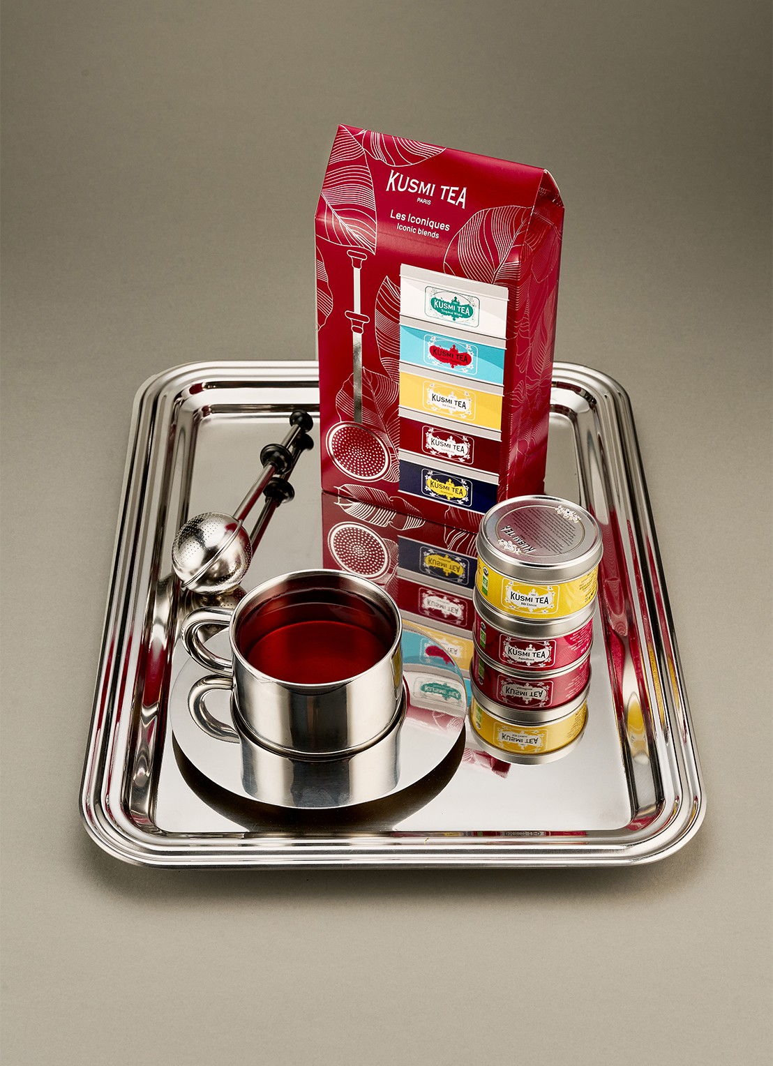 Kusmi Tea Iconics losse thee met thee-infuser - giftset - detail 4 beige