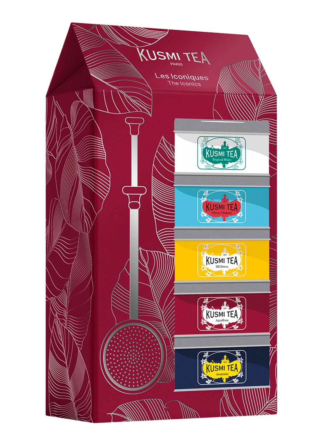 Kusmi Tea Iconics losse thee met thee-infuser - giftset - voorkant beige