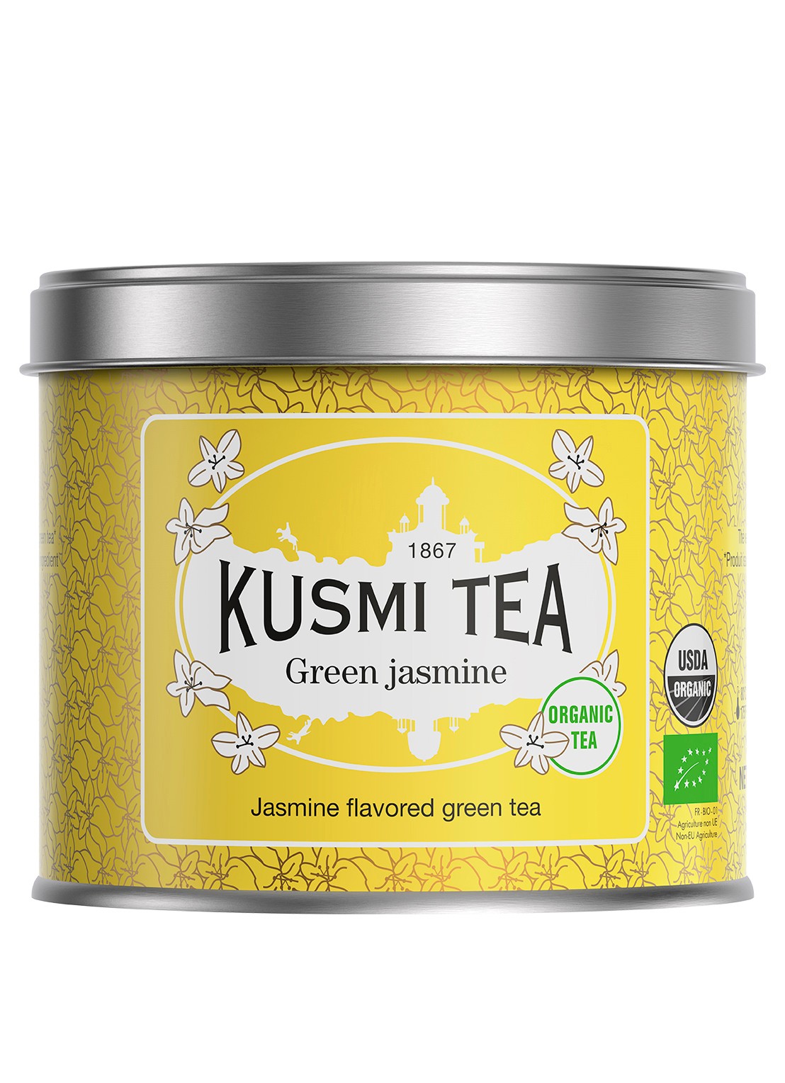 Kusmi Tea Jasmin Green Tea losse thee 90 gram - voorkant 4 geel