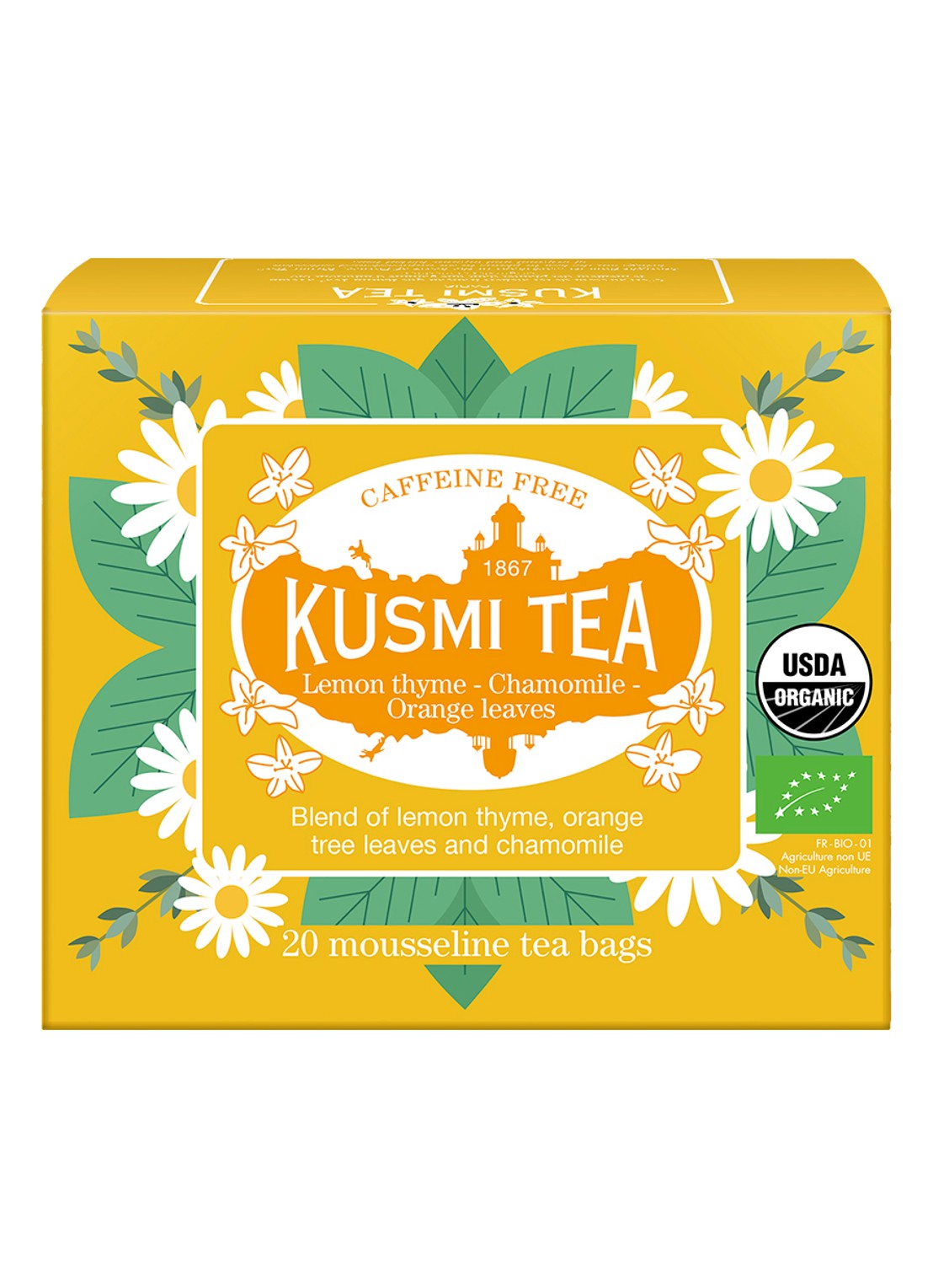 Kusmi Tea Lemon Thyme-Chamomile-Orange Leaves theezakjes 20 stuks - voorkant 5 beige