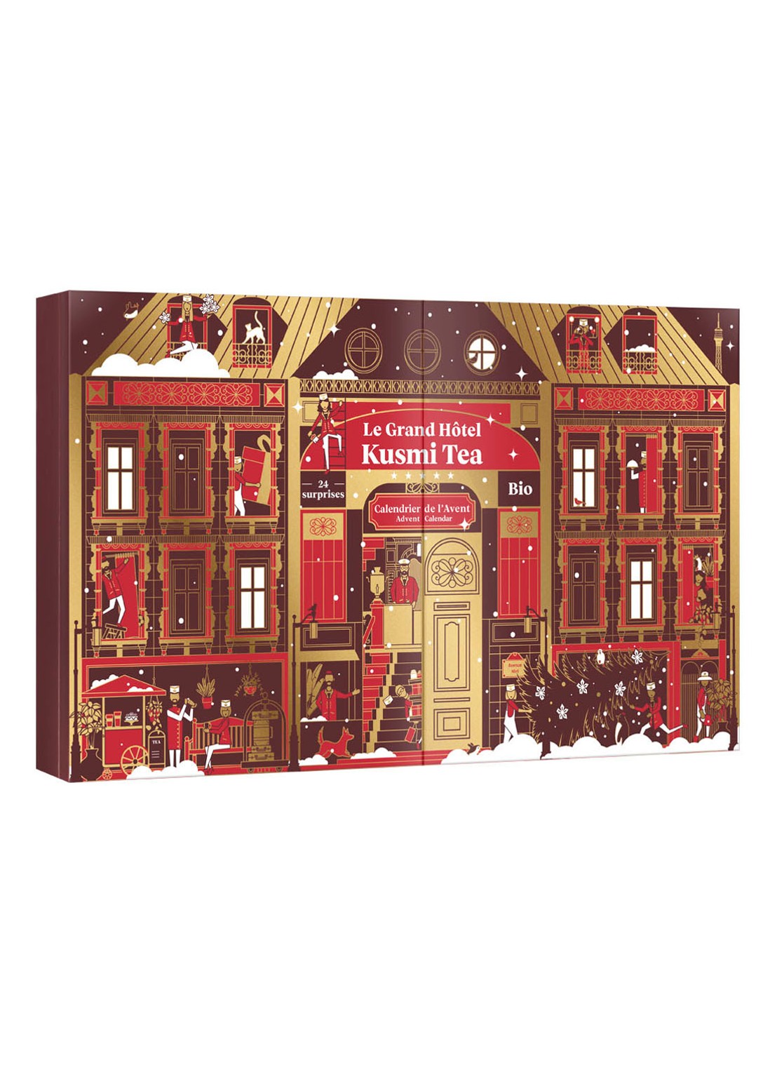 Kusmi Tea Organic adventskalender 2022 - voorkant rood