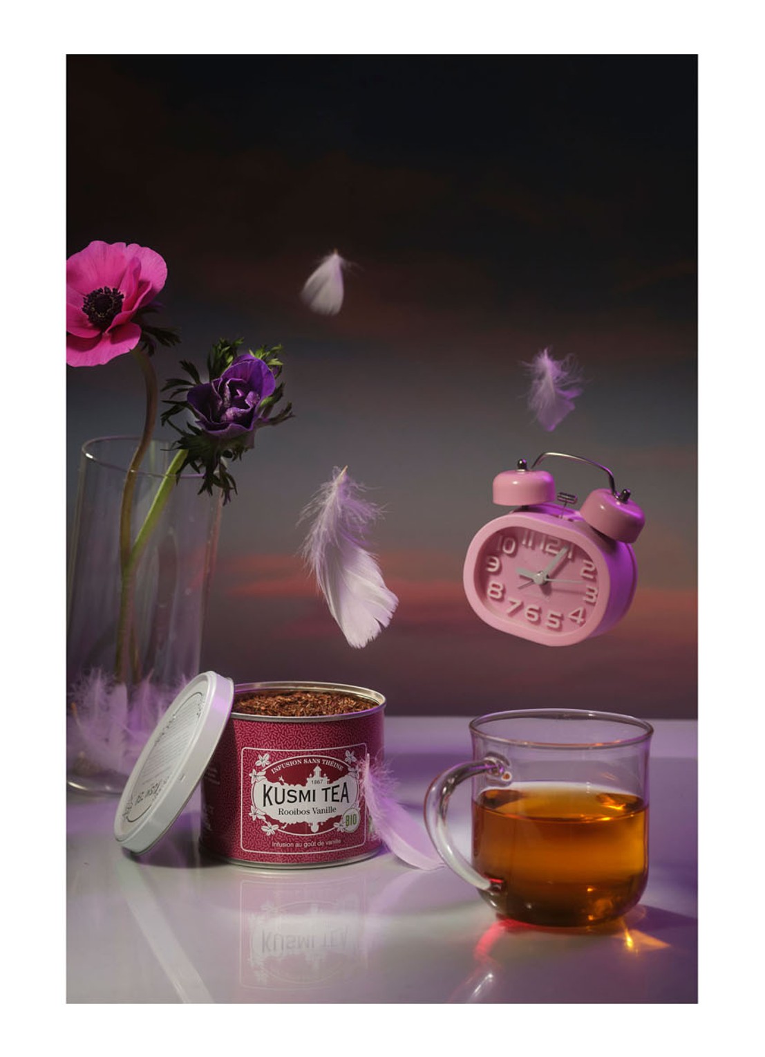 Kusmi Tea Rooibos Vanille losse thee 100 gram - detail 3 donkerroze