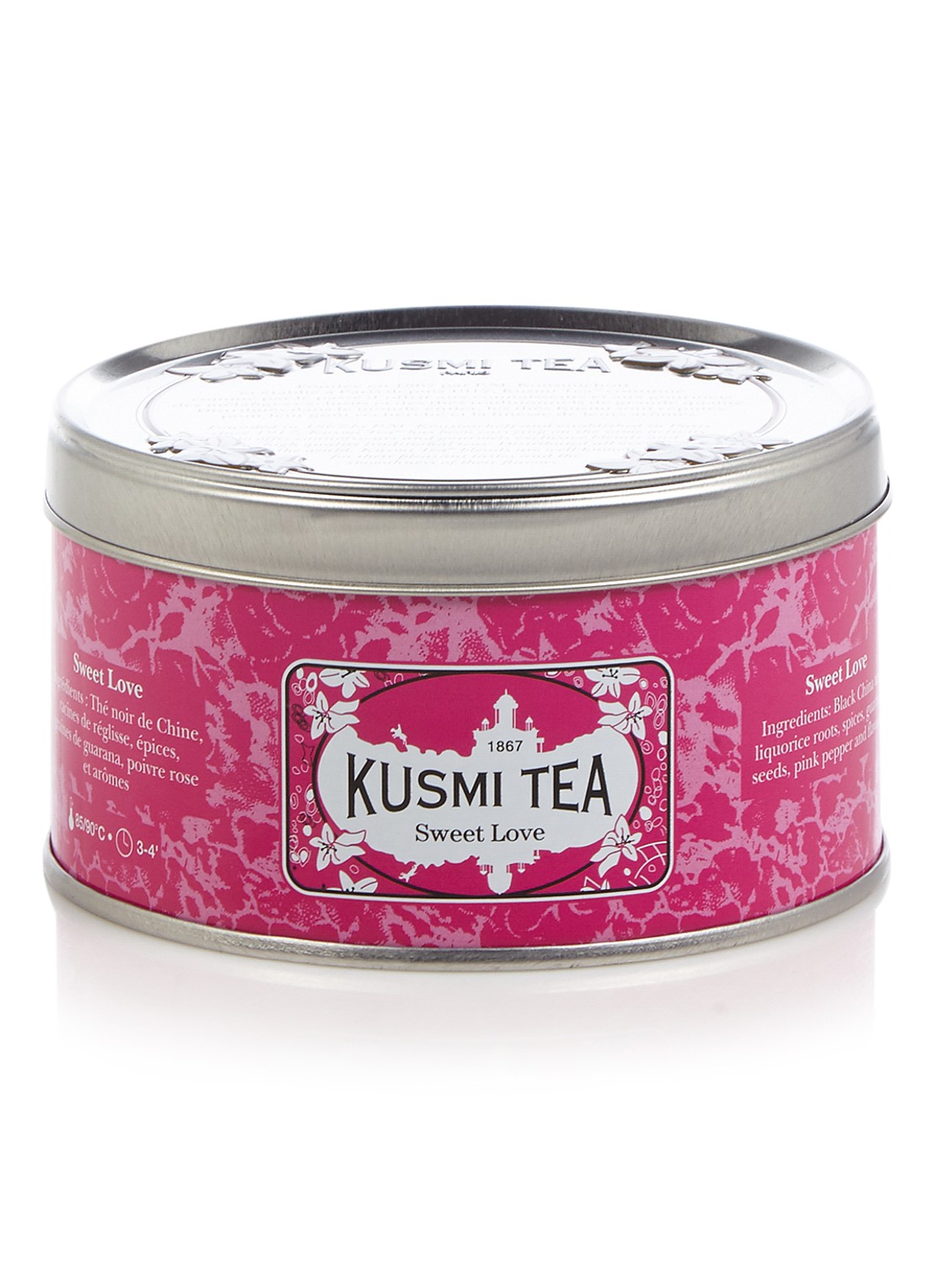 Kusmi Tea Sweet Love losse thee 125 gram - voorkant roze