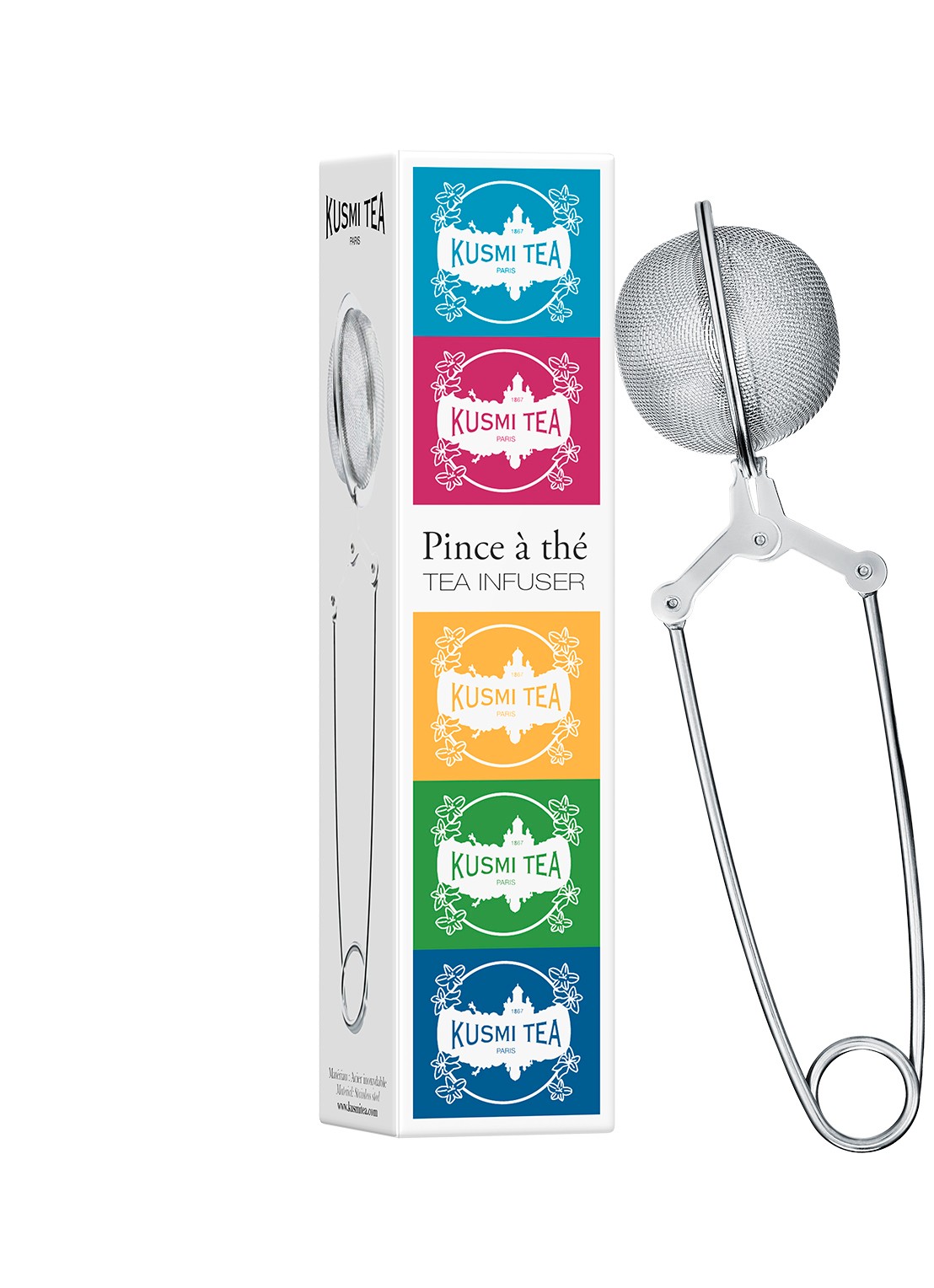 Kusmi Tea Thee-infuser 4,5 cm - voorkant zilver