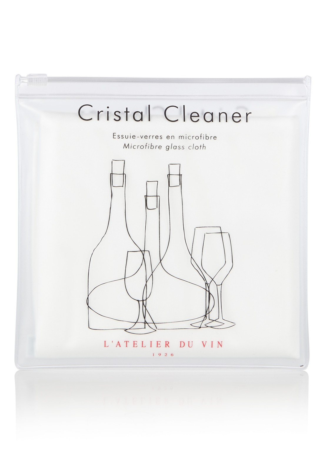 L'Atelier du Vin Cristal Cleaner poleerdoek - voorkant wit