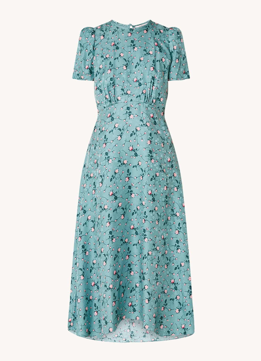 L.K.Bennett Boyd midi jurk van zijde met bloemenprint - voorkant mint