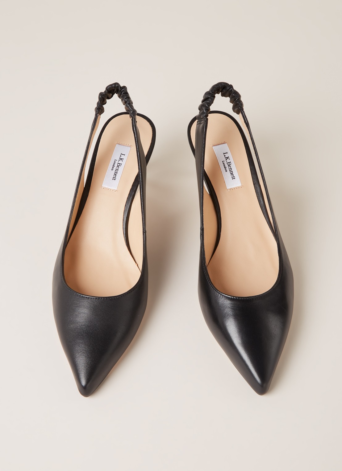 L.K.Bennett Irena slingback van leer  - detail 2 zwart