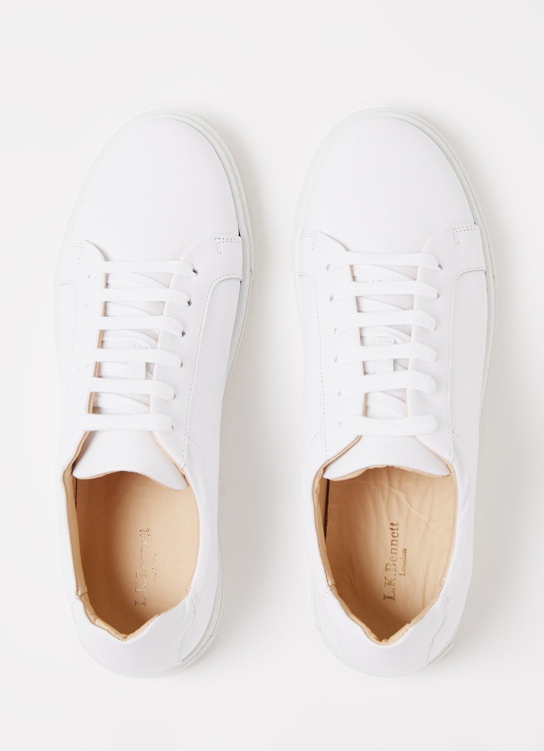 L.K.Bennett Jack sneaker van leer - detail 4 wit